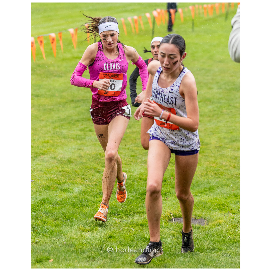 Brooklyn BUCKLEY Clovis #10 • Yr: FR, Haley KAVANAGH Northeast-3 #178 • Yr: SR - 2024 Nike Cross Country National Championships at Glendove…