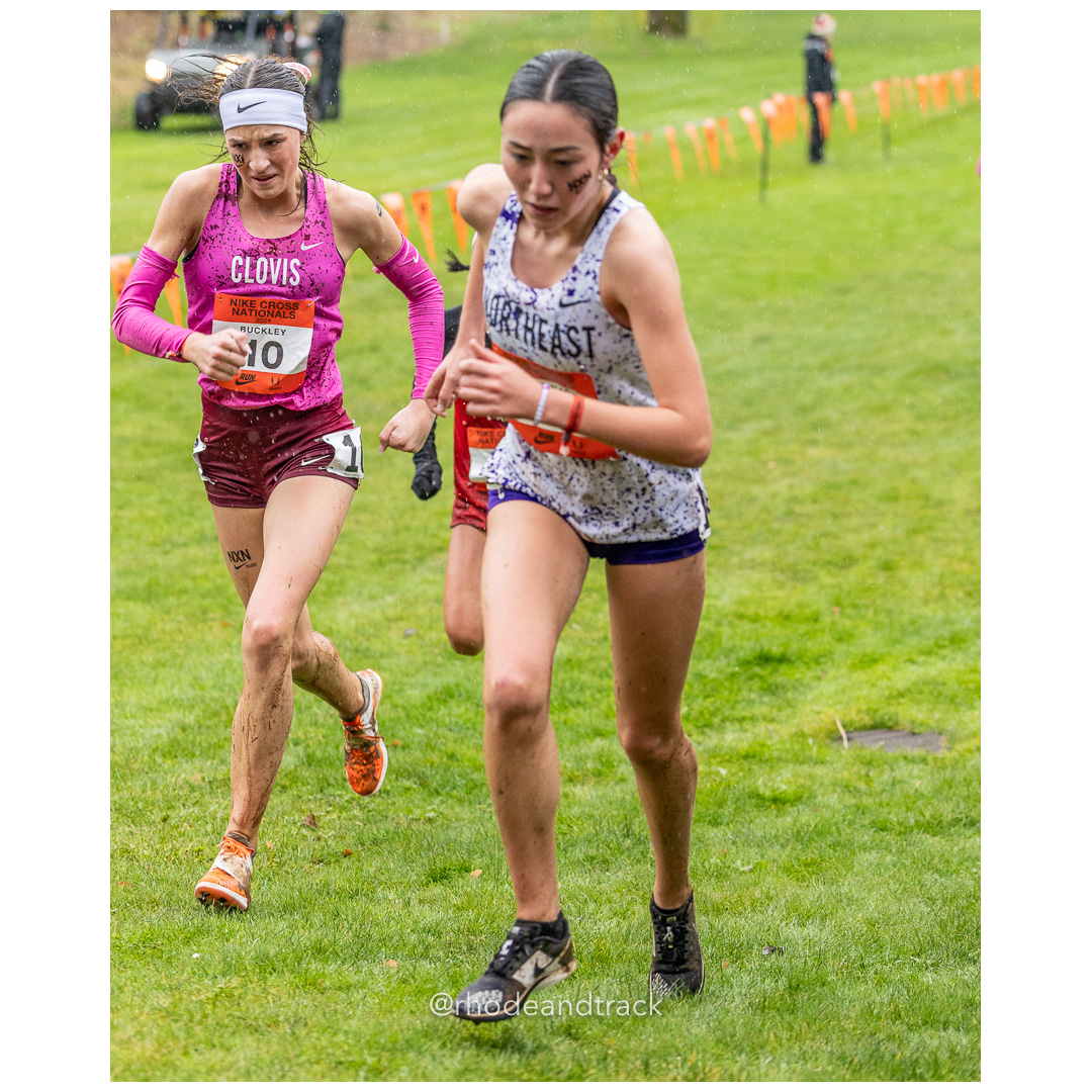 Brooklyn BUCKLEY Clovis #10 • Yr: FR, Haley KAVANAGH Northeast-3 #178 • Yr: SR - 2024 Nike Cross Country National Championships at Glendove…