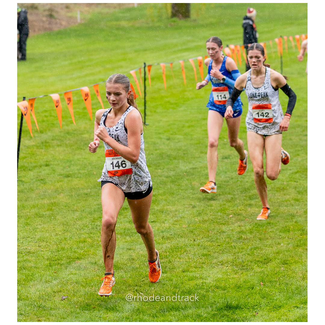 Zoey NILSSON Lone Peak #146 • Yr: JR - 2024 Nike Cross Country National Championships at Glendoveer Golf Club in Portland, Oregon on Decemb…