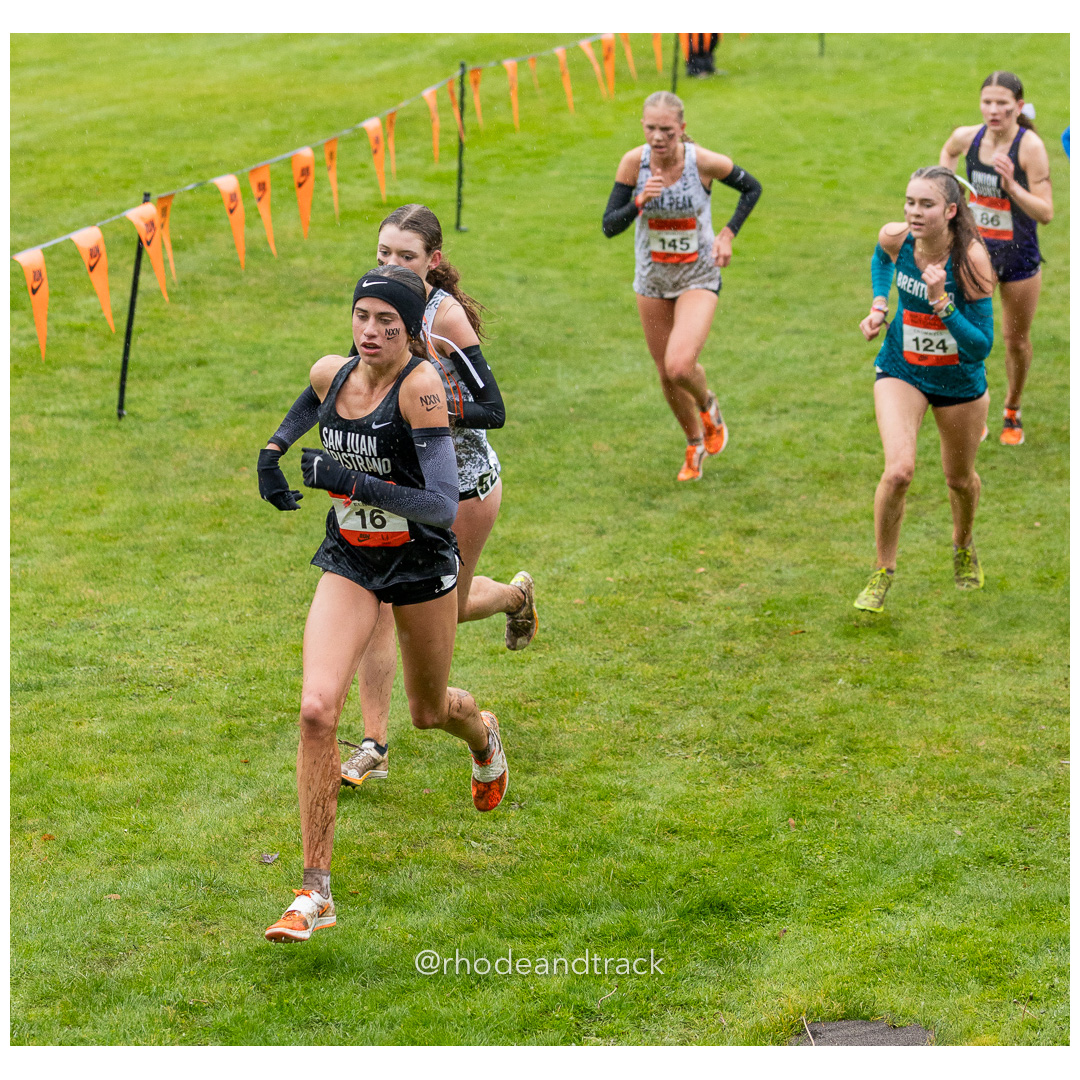 Chloe ELBAZ San Juan Capistrano #16 • Yr: JR - 2024 Nike Cross Country National Championships at Glendoveer Golf Club in Portland, Oregon o…