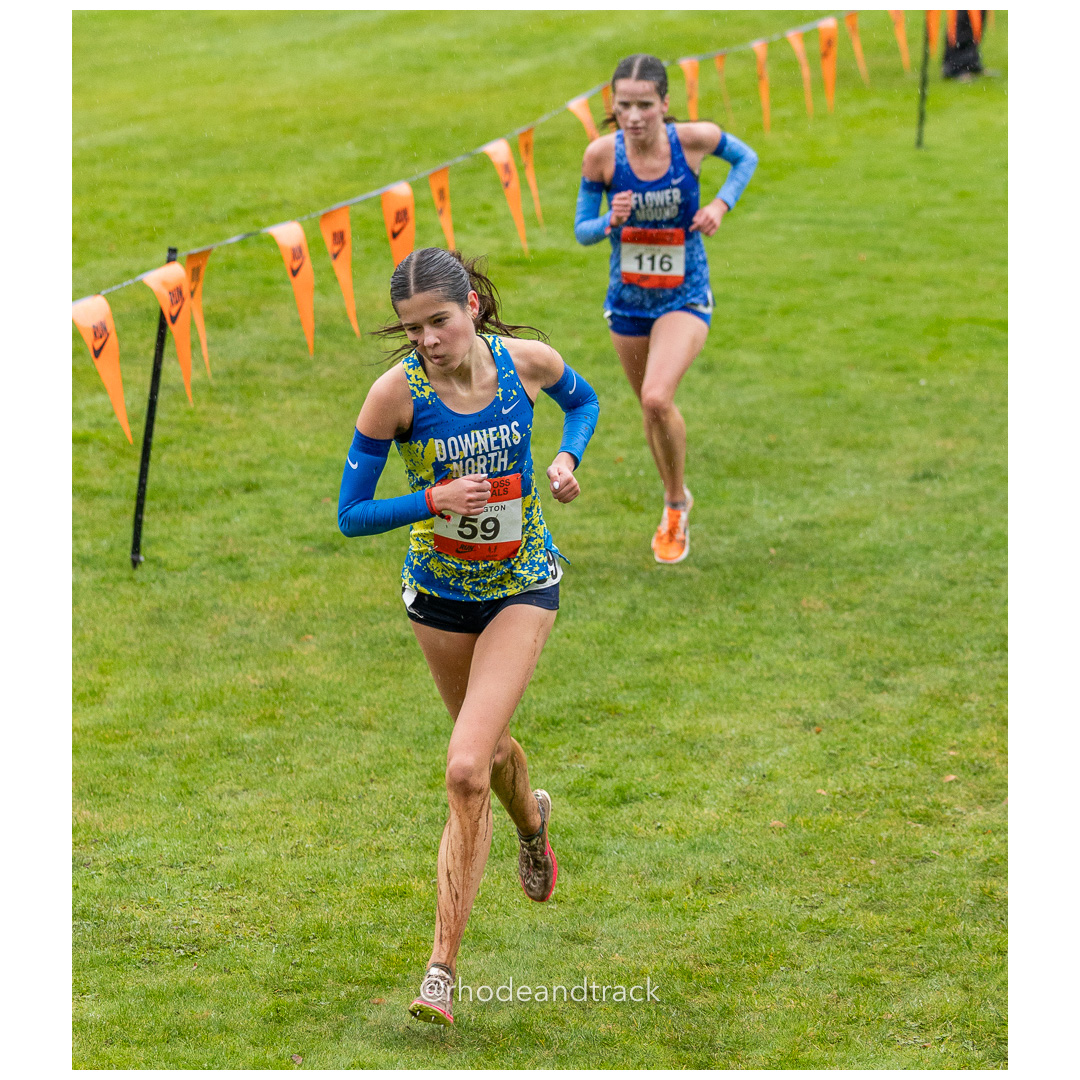 Lily EDDINGTON Downers North #59 • Yr: JR, Ava COLE Flower Mound #116 • Yr: SR - 2024 Nike Cross Country National Championships at Glendove…