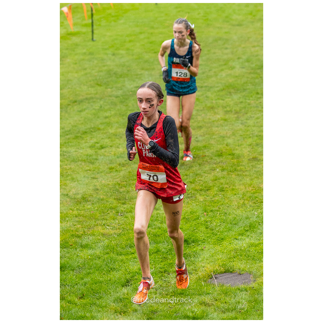 Riley LYNCH Clifton Park #70 • Yr: FR, Kaitlyn ESTEP Raleigh #128 • Yr: FR - 2024 Nike Cross Country National Championships at Glendoveer G…