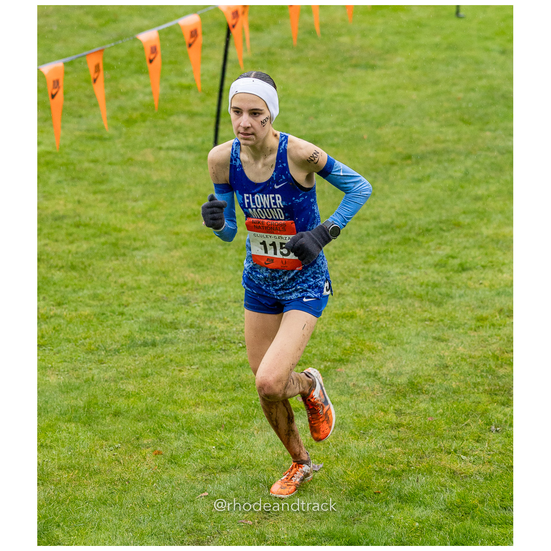 Liana CLULEY-GARZA Flower Mound #115 • Yr: SO - 2024 Nike Cross Country National Championships at Glendoveer Golf Club in Portland, Oregon…