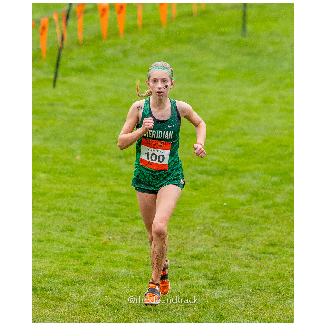 Eve ARCHIBALD Meridian #100 • Yr: FR - 2024 Nike Cross Country National Championships at Glendoveer Golf Club in Portland, Oregon on Decemb…