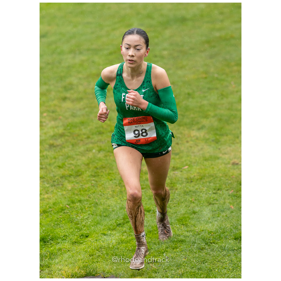 Reiko NITTA Forest Park #98 • Yr: SR - 2024 Nike Cross Country National Championships at Glendoveer Golf Club in Portland, Oregon on Decemb…