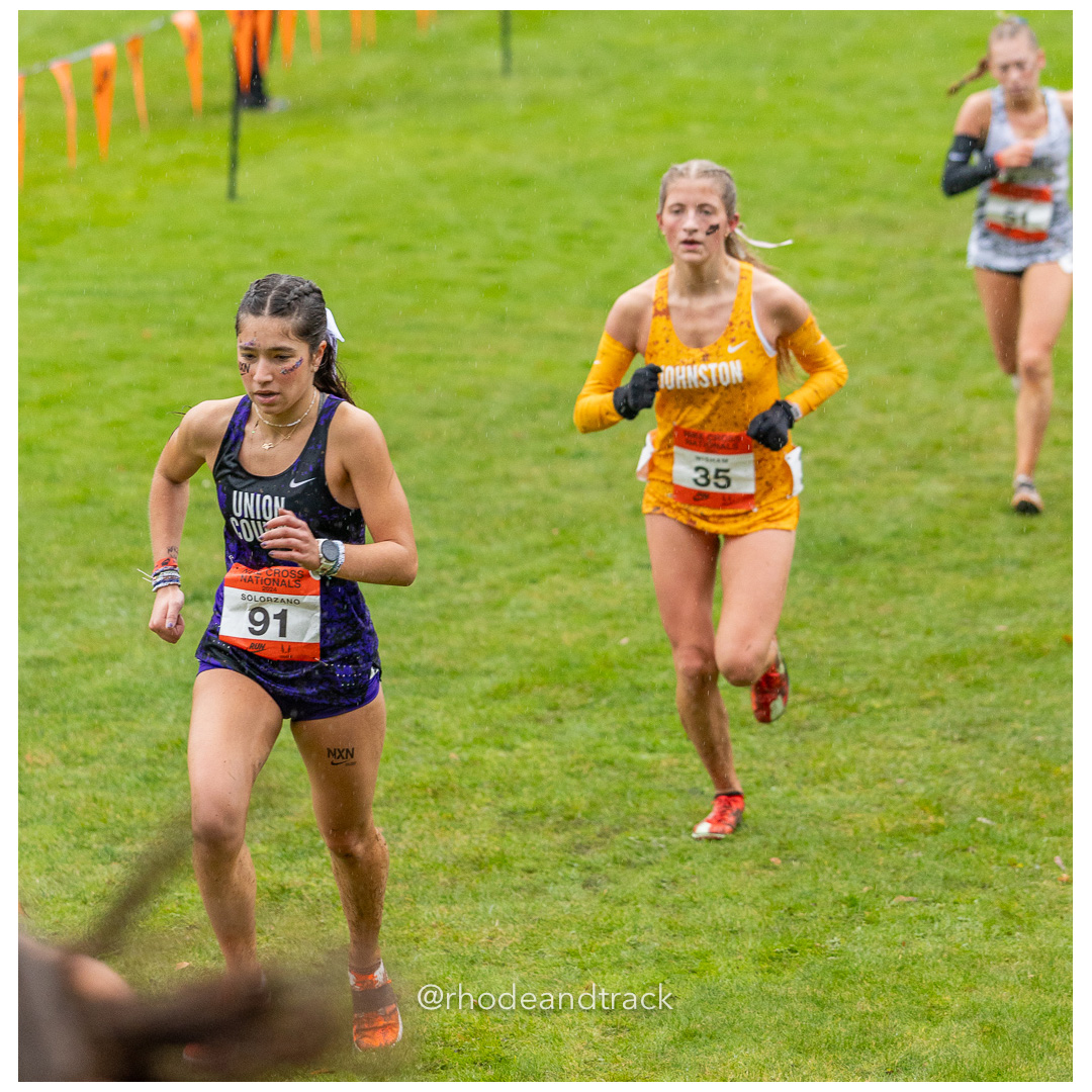 Ella SOLORZANO Union County #91 • Yr: JR, Lexie WISHAM Johnston #35 • Yr: JR - 2024 Nike Cross Country National Championships at Glendoveer…