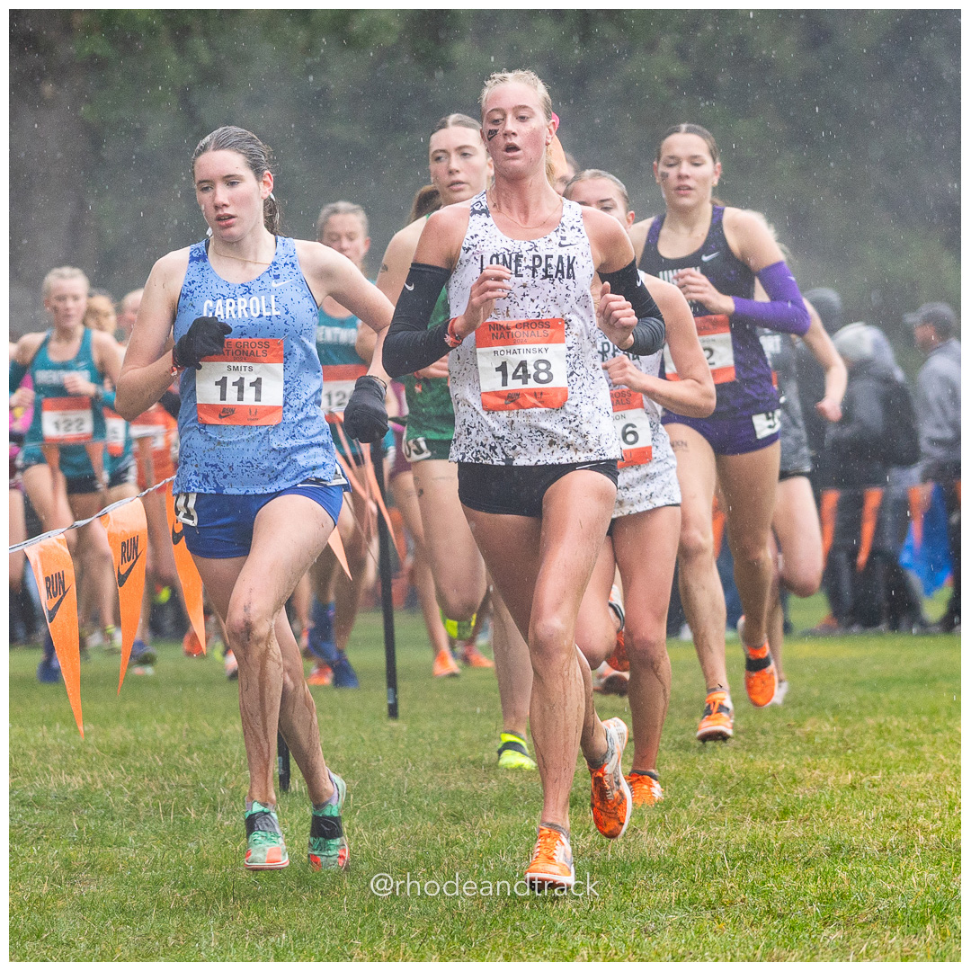 Elizabeth SMITS Carroll #111 • Yr: SR, Paityn ROHATINSKY Lone Peak #148 • Yr: SO - 2024 Nike Cross Country National Championships at Glendoveer Golf Club in Portland, Oregon on December 7, 2024 File: ./dir-girls/241207-nike-cross-nationals-nxn-portland-oregon-december-7-2024-71-296A4788.jpg Elizabeth SMITS Carroll #111 • Yr: SR, Paityn ROHATINSKY Lone Peak #148 • Yr: SO - 2024 Nike Cross Country National Championships at Glendo…