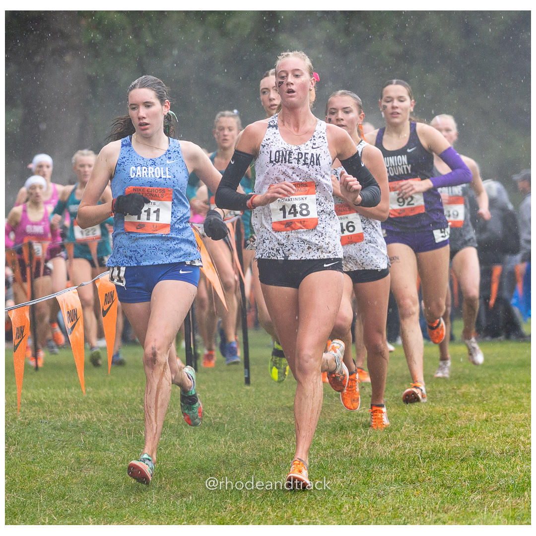 Elizabeth SMITS Carroll #111 • Yr: SR, Paityn ROHATINSKY Lone Peak #148 • Yr: SO - 2024 Nike Cross Country National Championships at Glendoveer Golf Club in Portland, Oregon on December 7, 2024 File: ./dir-girls/241207-nike-cross-nationals-nxn-portland-oregon-december-7-2024-72-296A4791.jpg Elizabeth SMITS Carroll #111 • Yr: SR, Paityn ROHATINSKY Lone Peak #148 • Yr: SO - 2024 Nike Cross Country National Championships at Glendo…