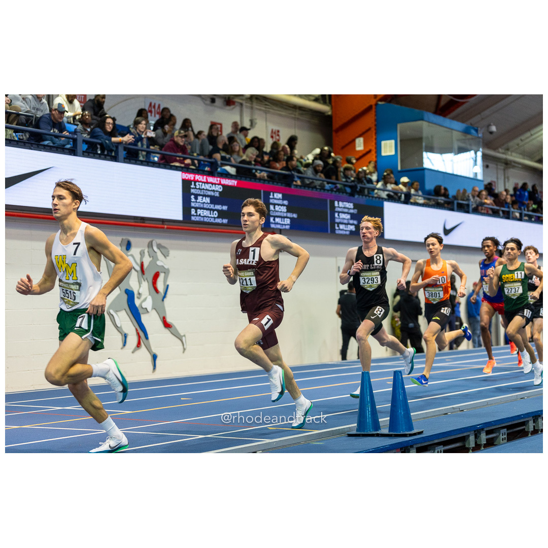 Marshall Vernon, La Salle Academy RI, 4:14.76 - Boys Invitational Mile - Heat 1 - Indoor Track and Field - Hispanic Games at the Armory, Ne…