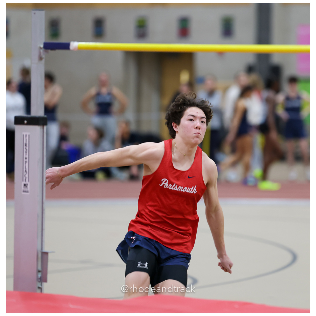 Aidan Chen, Portsmouth High School, 6-0 - High Jump - Dwyer Division Championship - Indoor Track and Field - Providence Career Technical Academy - Providence RI - January 15, 2025 title=