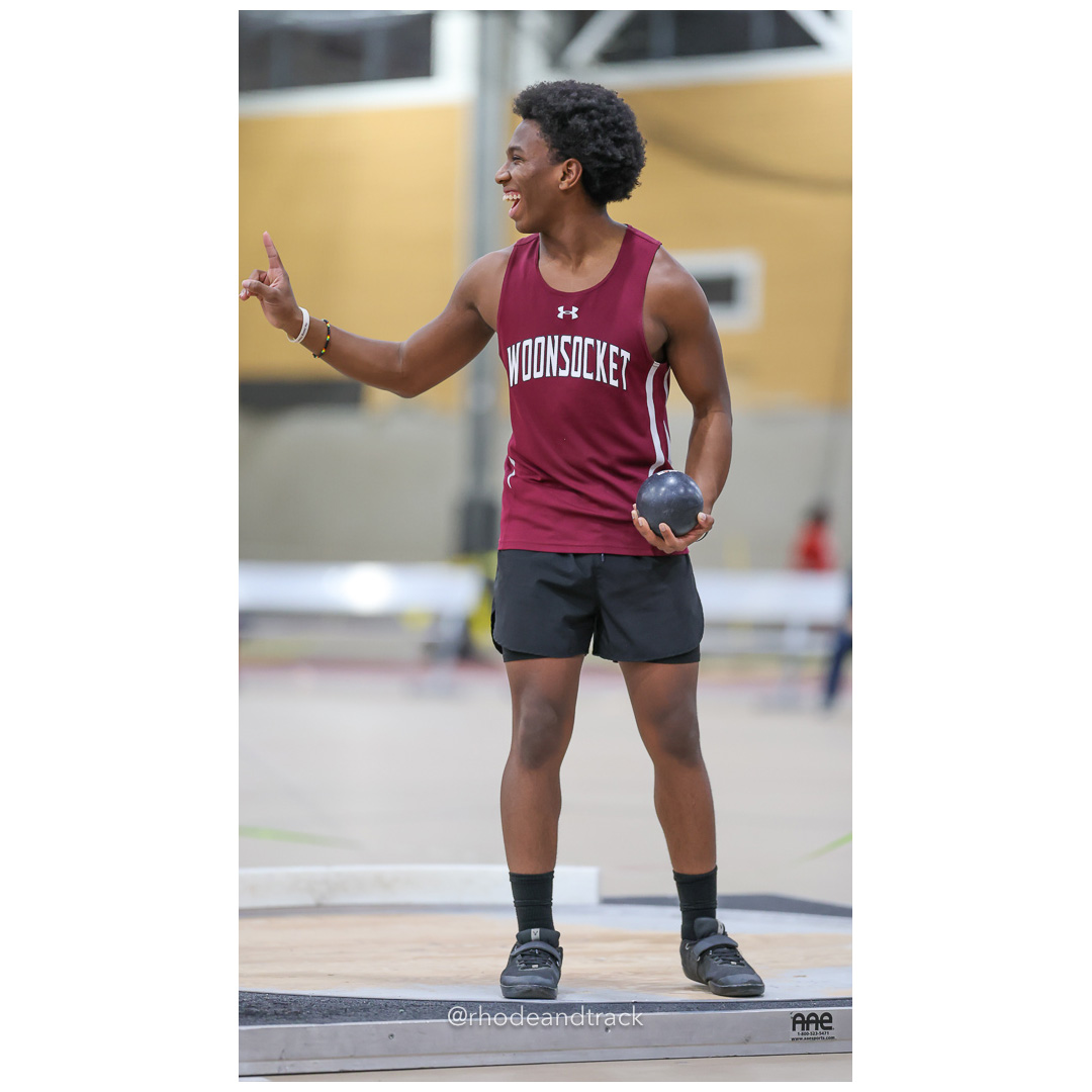 Raymond Williams, Woonsocket High School, 23-5.50, Shot put - Throw - Dwyer Division Championship - Indoor Track and Field - Providence Career Technical Academy - Providence RI - January 15, 2025 title=