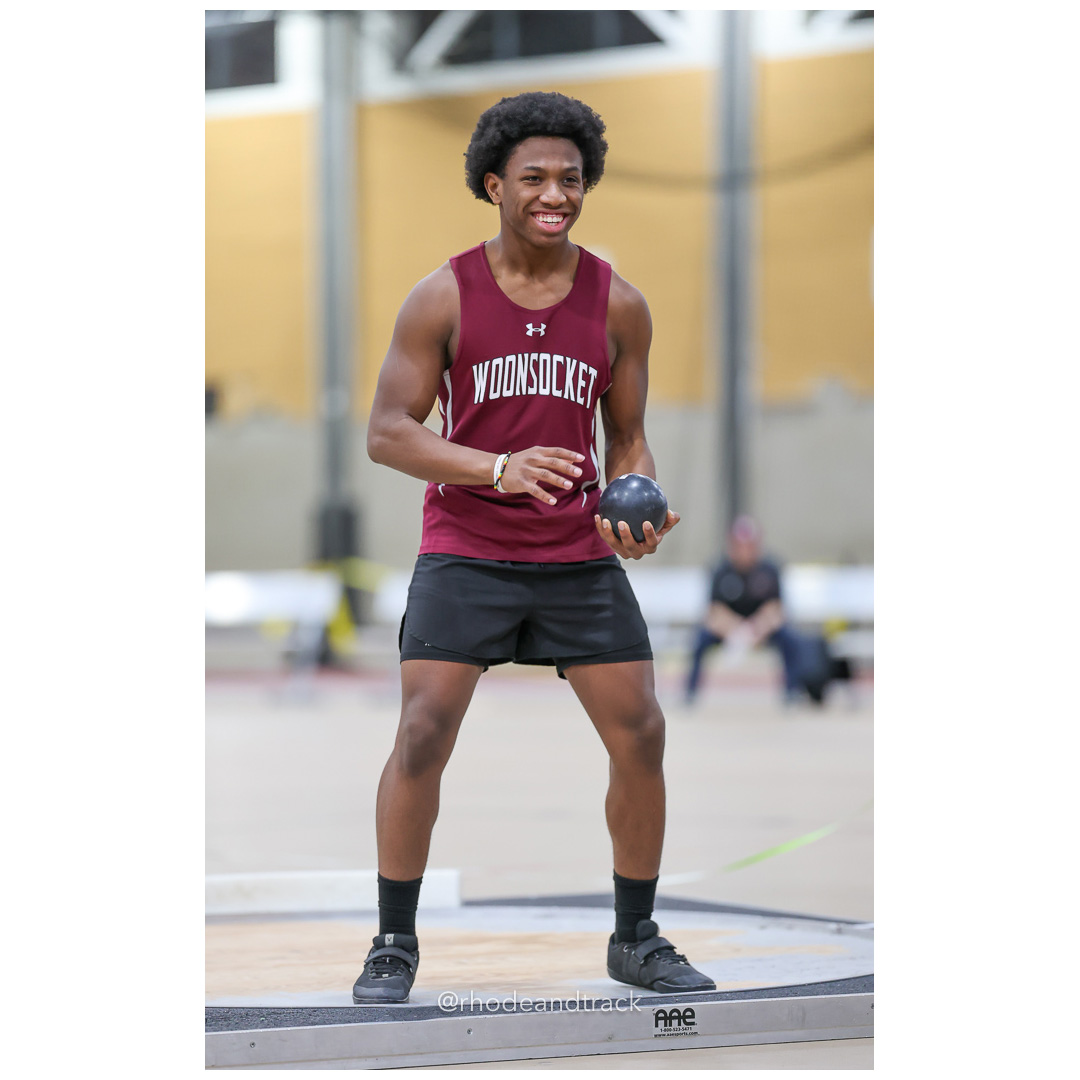 Raymond Williams, Woonsocket High School, 23-5.50, Shot put - Throw - Dwyer Division Championship - Indoor Track and Field - Providence Career Technical Academy - Providence RI - January 15, 2025 title=