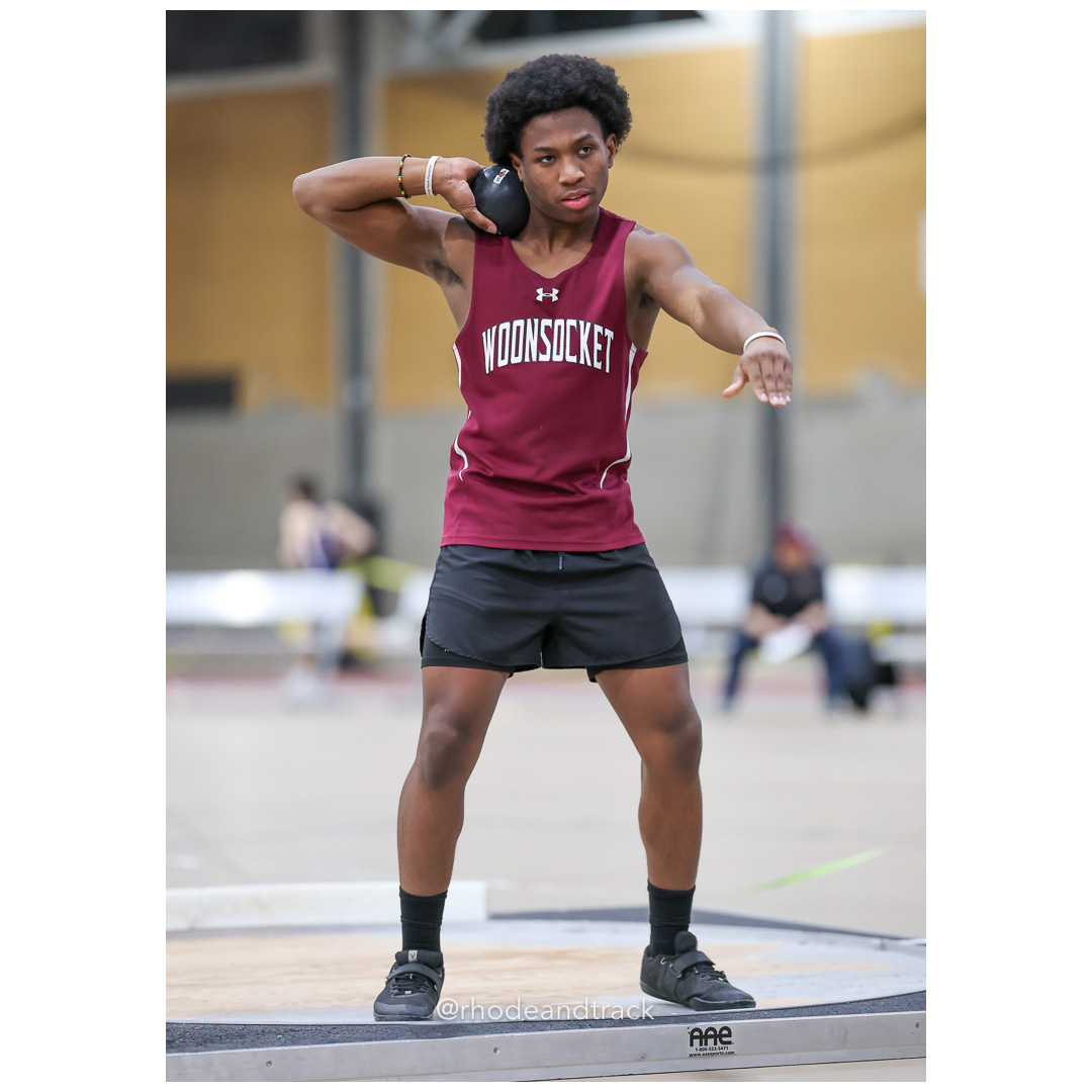 Raymond Williams, Woonsocket High School, 23-5.50, Shot put - Throw - Dwyer Division Championship - Indoor Track and Field - Providence Career Technical Academy - Providence RI - January 15, 2025 title=