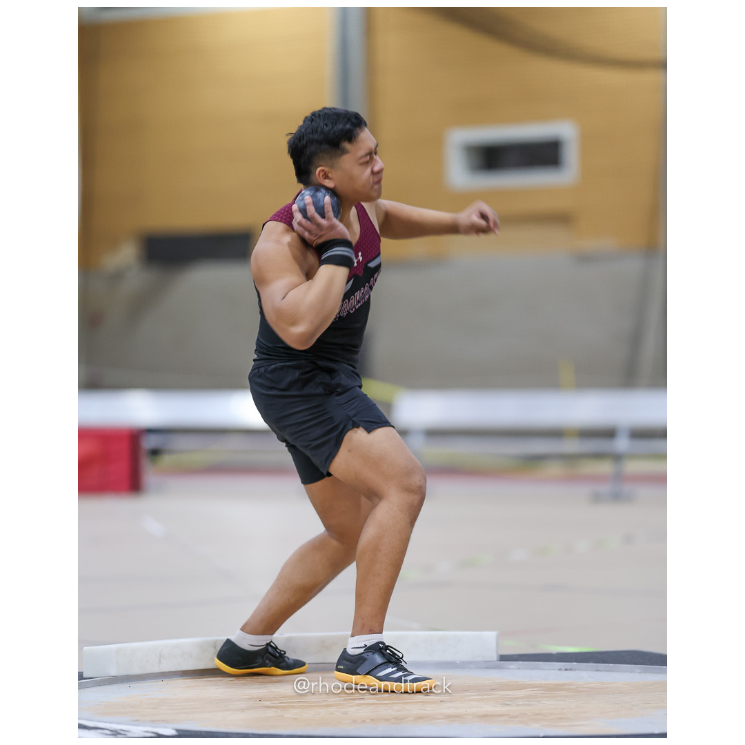 Shamrock Thoun, Woonsocket High School, 38-7.50, Shot put - Throw - Dwyer Division Championship - Indoor Track and Field - Providence Career Technical Academy - Providence RI - January 15, 2025 title=