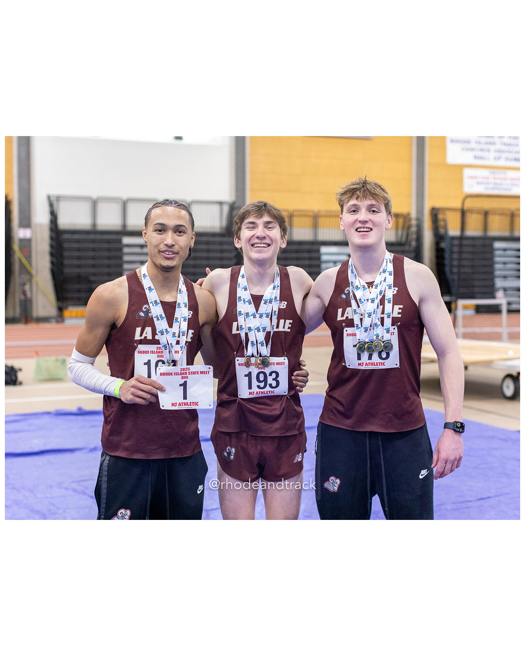 Antonio Beardon, Marshall Vernon, Garrett Giroux-Pezzullo - La Salle Academy - Team Champions - RI 2025 Indoor Track and Field State Championships - PCTA - Providence RI - February 15 2025 File: ./dir-1-Boys-State-Championship/250215-track-indoor-2025-ri-state-championship-pcta-689-_U1A1769.jpg Antonio Beardon, Marshall Vernon, Garrett Giroux-Pezzullo - La Salle Academy - Team Champions - RI 2025 Indoor Track and Field State Champi…