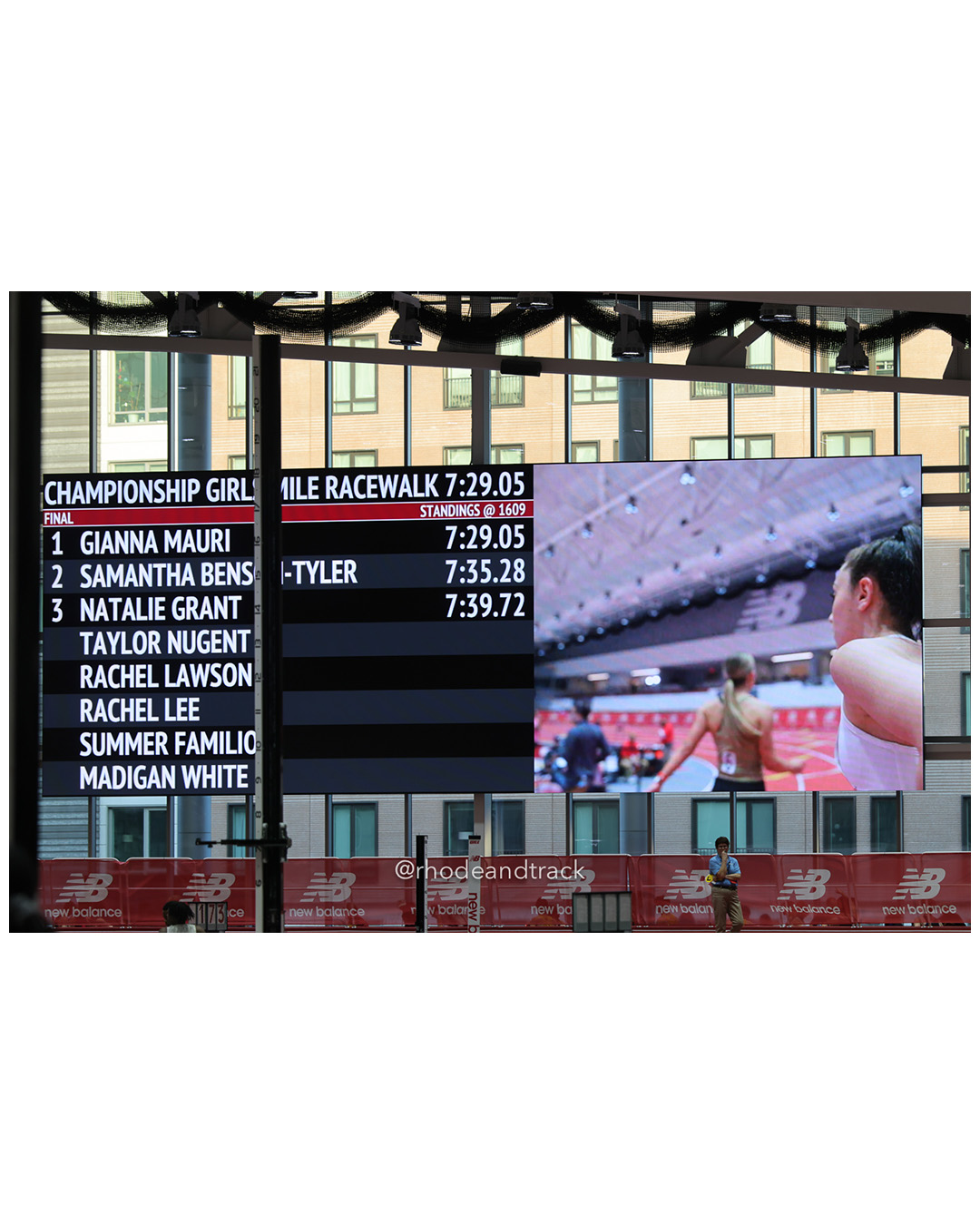 Girls Race Walk, New Balance Indoor Nationals - the TRACK at New Balance - Boston MA – New Balance Indoor Nationals – Mar 13, 2025 – bib #1…