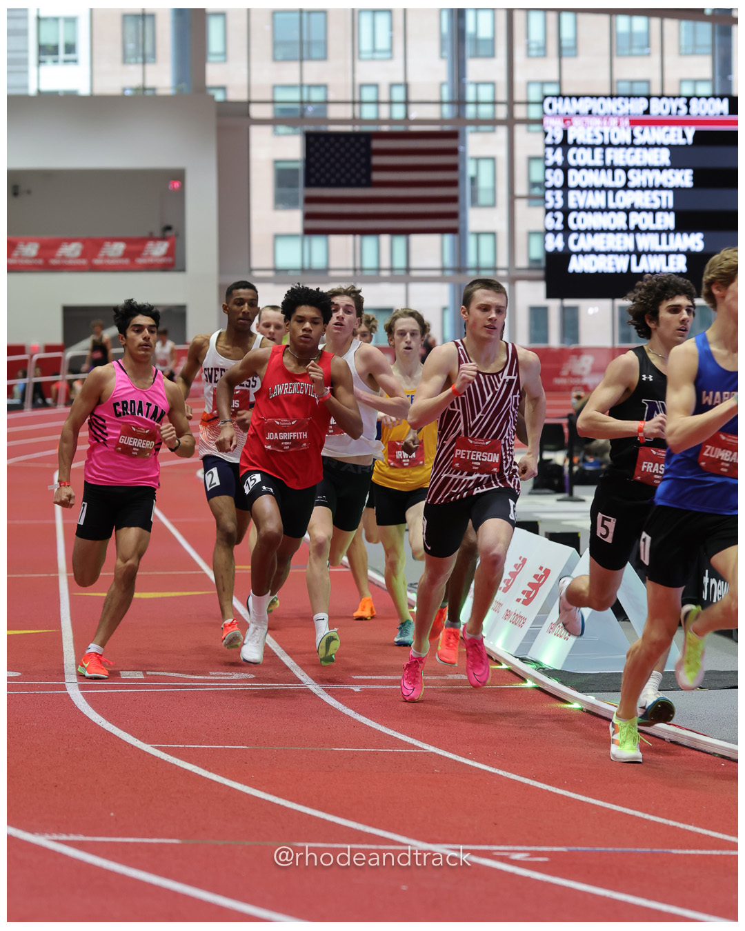 Noah Guerrero, Peletier-NC, Ayodele Joa-Griffith, Lawrenceville, Boys 800m, Aaron Peterson, Momentum TC, Boys 800m, New Balance Indoor Nationals - the TRACK at New Balance - Boston MA File: ./dir-Boys-800m/250315-NBIN-2025-Saturday-412-296A1045.jpg Noah Guerrero, Peletier-NC, Ayodele Joa-Griffith, Lawrenceville, Boys 800m, Aaron Peterson, Momentum TC, Boys 800m, New Balance Indoor Nati…