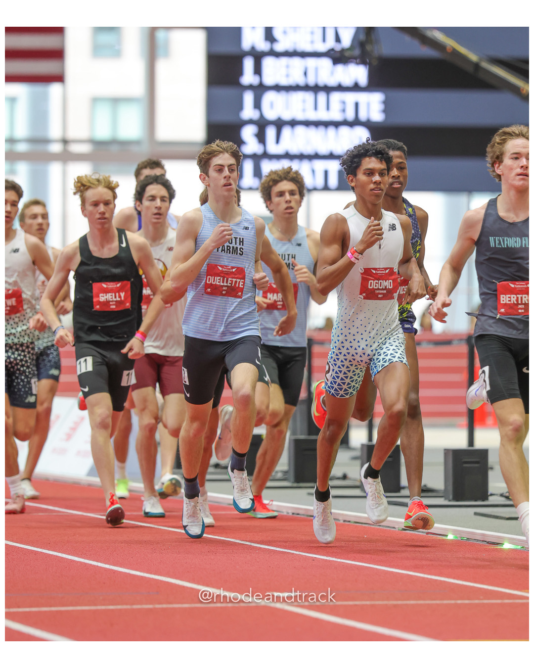 Matt Shelly, Bentonville XC, Boys Mile, Jack Ouellette, South Farms TC, Boys Mile, Tayshaun Ogomo, Herriman, Boys Mile, New Balance Indoor Nationals - the TRACK at New Balance - Boston MA File: ./dir-1-Boys-Mile/250316-NBIN-2025-Sunday-126-296A2033.jpg Matt Shelly, Bentonville XC, Boys Mile, Jack Ouellette, South Farms TC, Boys Mile, Tayshaun Ogomo, Herriman, Boys Mile, New Balance Indoor…
