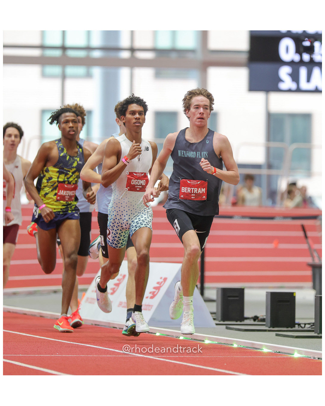 Tsedeke Jakovics, Severna Park-MD, Boys Mile, Tayshaun Ogomo, Herriman, Boys Mile, Jack Bertram, Wexford Flats, Boys Mile, New Balance Indoor Nationals - the TRACK at New Balance - Boston MA File: ./dir-1-Boys-Mile/250316-NBIN-2025-Sunday-129-296A2094.jpg Tsedeke Jakovics, Severna Park-MD, Boys Mile, Tayshaun Ogomo, Herriman, Boys Mile, Jack Bertram, Wexford Flats, Boys Mile, New Balance Indo…