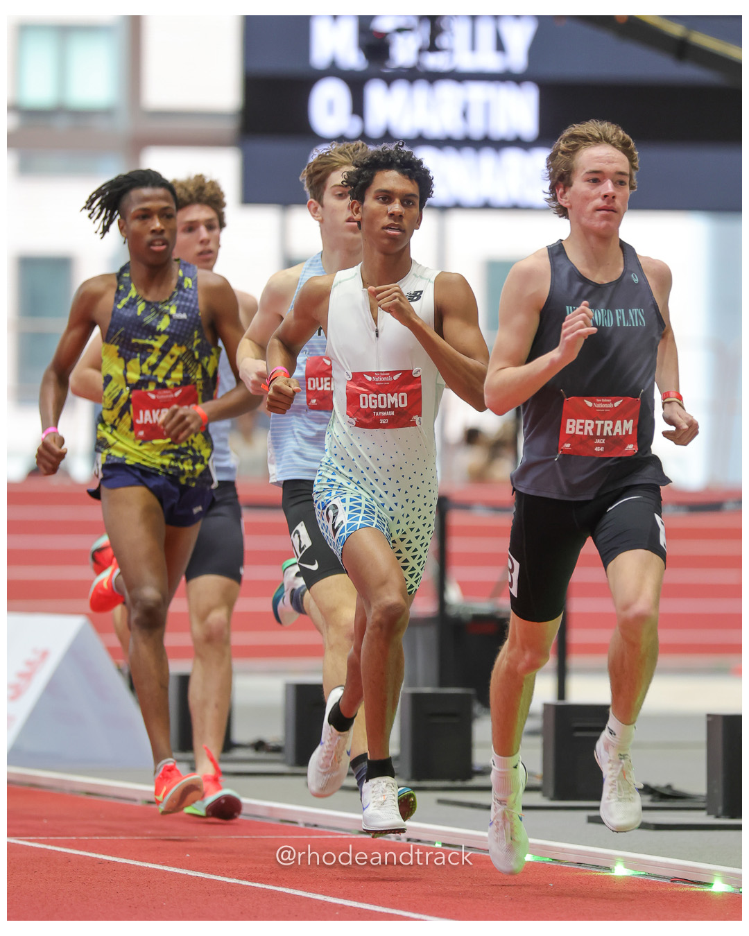 Tsedeke Jakovics, Severna Park-MD, Boys Mile, Tayshaun Ogomo, Herriman, Boys Mile, Jack Bertram, Wexford Flats, Boys Mile, New Balance Indoor Nationals - the TRACK at New Balance - Boston MA File: ./dir-1-Boys-Mile/250316-NBIN-2025-Sunday-130-296A2106.jpg Tsedeke Jakovics, Severna Park-MD, Boys Mile, Tayshaun Ogomo, Herriman, Boys Mile, Jack Bertram, Wexford Flats, Boys Mile, New Balance Indo…