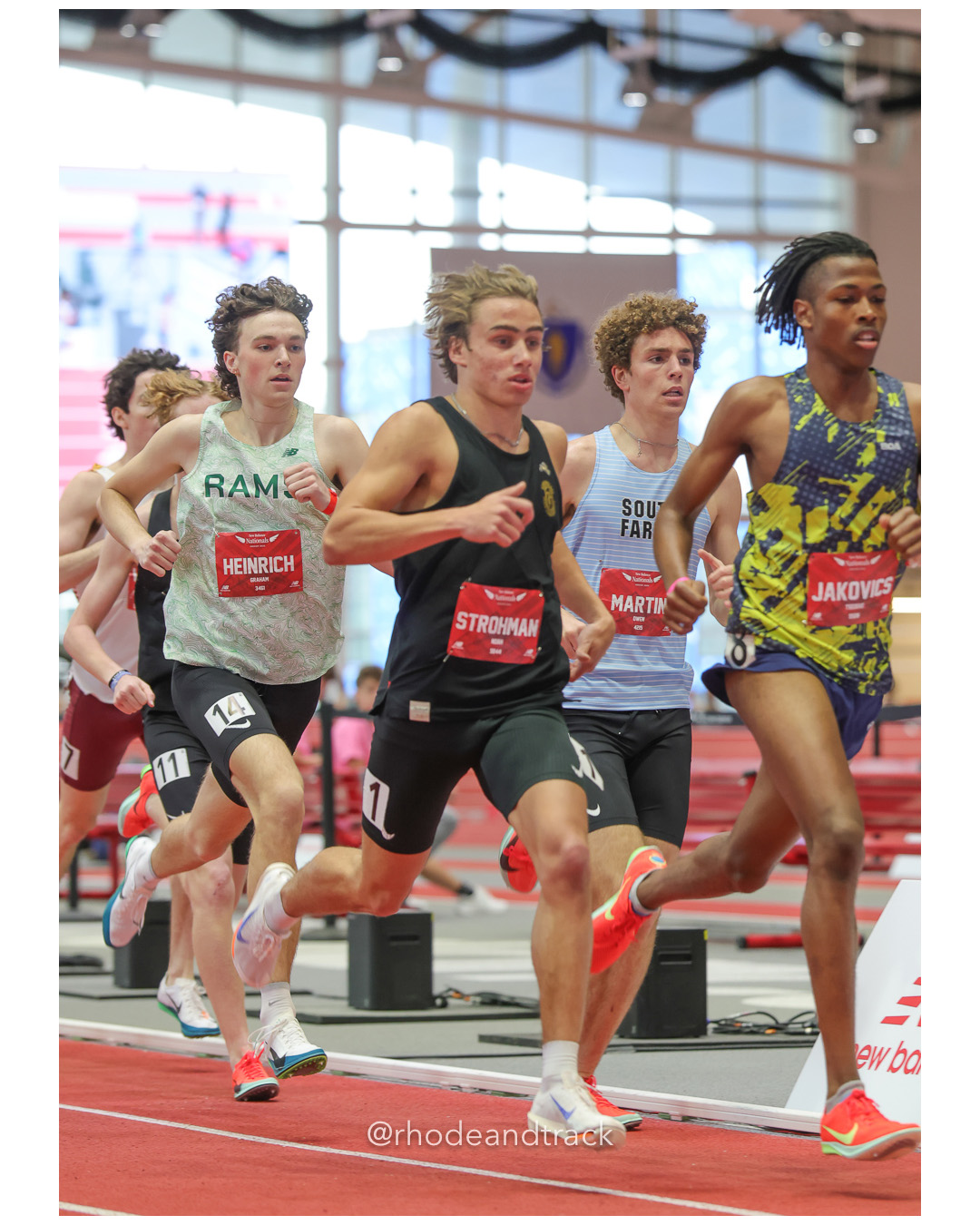 Graham Heinrich, Marshfield TC, Boys Mile, Noah Strohman, Wichita Falls-TX, Boys Mile, Owen Martin, South Farms TC, Boys Mile, Tsedeke Jakovics, Severna Park-MD, Boys Mile, New Balance Indoor Nationals - the TRACK at New Balance - Boston MA File: ./dir-1-Boys-Mile/250316-NBIN-2025-Sunday-136-296A2223.jpg Graham Heinrich, Marshfield TC, Boys Mile, Noah Strohman, Wichita Falls-TX, Boys Mile, Owen Martin, South Farms TC, Boys Mile, Tsedeke Jako…