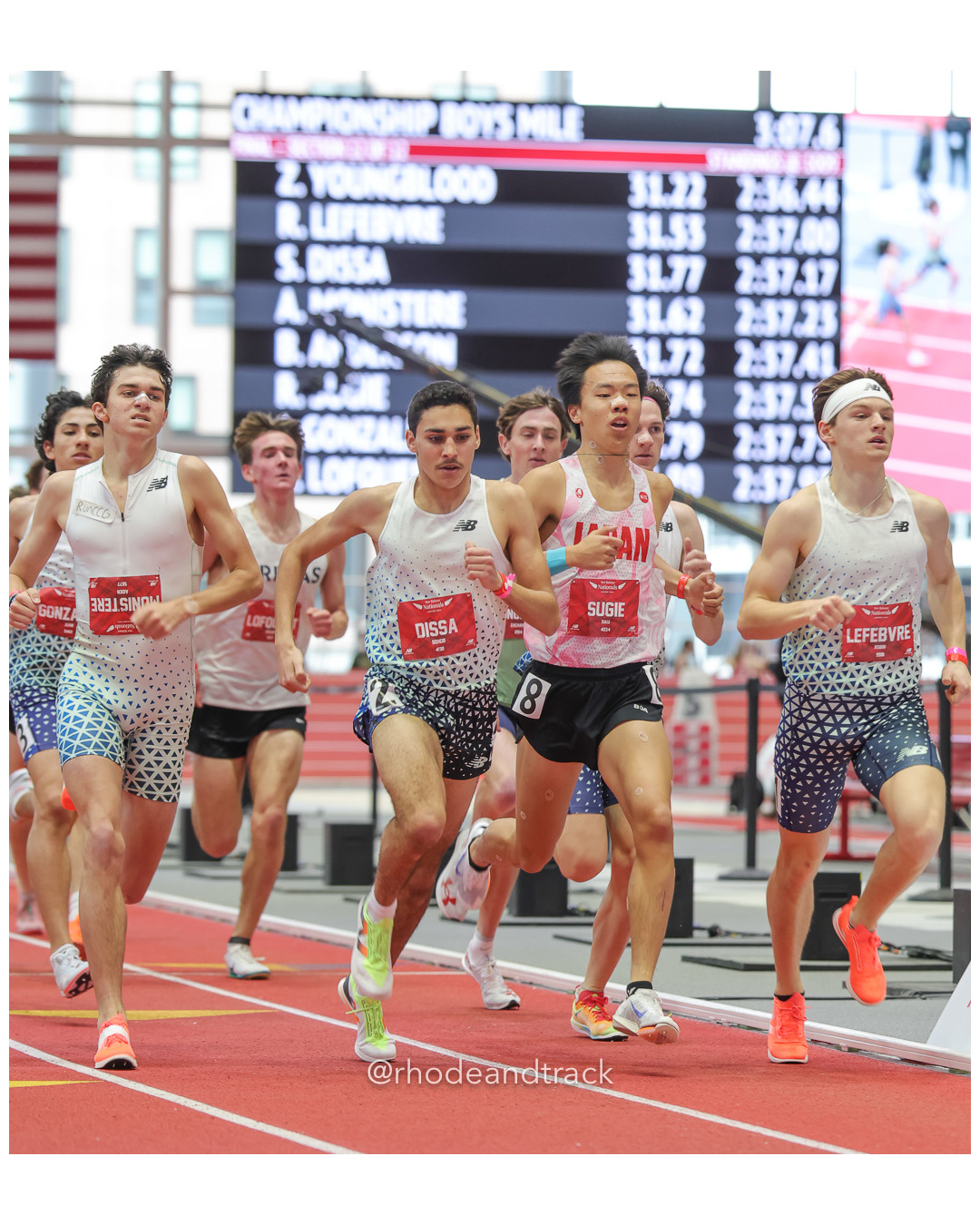 Aiden Monistere, Baton Rouge-LA, Boys Mile, Soheib Dissa, Sandy Hook Track Club, Boys Mile, Riku Sugie, Renegade Running, Boys Mile, Robin Lefebvre, Montreal-QC, Boys Mile, New Balance Indoor Nationals - the TRACK at New Balance - Boston MA File: ./dir-1-Boys-Mile/250316-NBIN-2025-Sunday-195-296A3578.jpg Aiden Monistere, Baton Rouge-LA, Boys Mile, Soheib Dissa, Sandy Hook Track Club, Boys Mile, Riku Sugie, Renegade Running, Boys Mile, Robin…