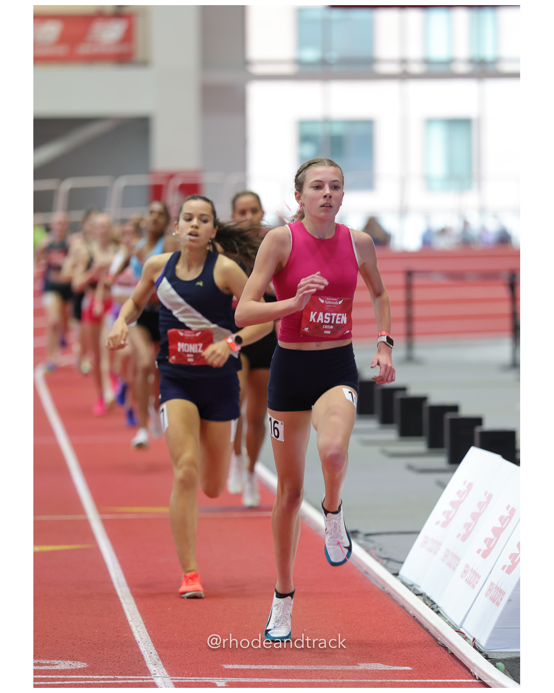Annie Moniz, Huntingdon Valley-PA, Girls Mile, Caitlin Kasten, Charlotte-NC, Girls Mile, New Balance Indoor Nationals - the TRACK at New Ba…