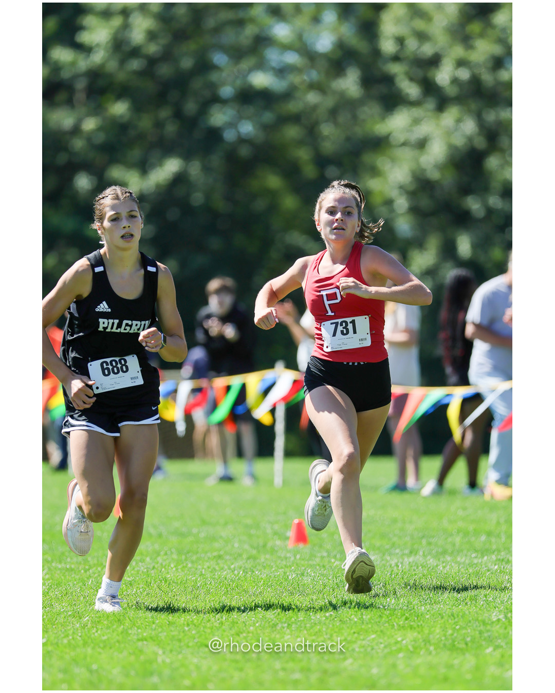 Aubrey Jarvis - Pilgrim High School - 21:12.90 - Grace Cooney - Portsmouth High School - 21:12.09 - 2025 Injury Fund Carnival XC Cross Coun…