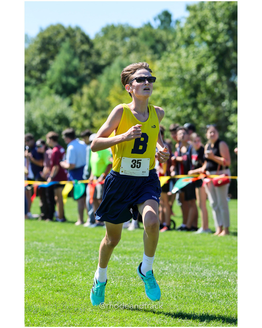 Calvin Mentzer - Barrington High School - 14:59.30 - 2025 Injury Fund Carnival XC Cross Country Race - Deerfield Park, Smithfield RI - Augu…