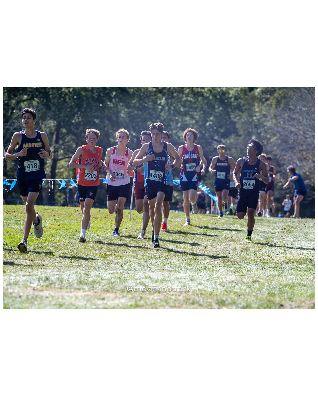 Josh Flaig – Newton South High School - Clark Dziavit – Norwich Free Academy - Andrew Scotland – Franklin High School - Jake Andersen – Toll Gate High School - Dwayne Morgan – Riverhead - 2025 RI Ocean State XC Invitational - Goddard Memorial Park - Warwick, RI - September 27 2025 File: ./250927-2025-ocean-state-xc-invitational-warwick-ri-184-062A2727.jpg Josh Flaig – Newton South High School - Clark Dziavit – Norwich Free Academy - Andrew Scotland – Franklin High School - Jake Andersen – Tol…