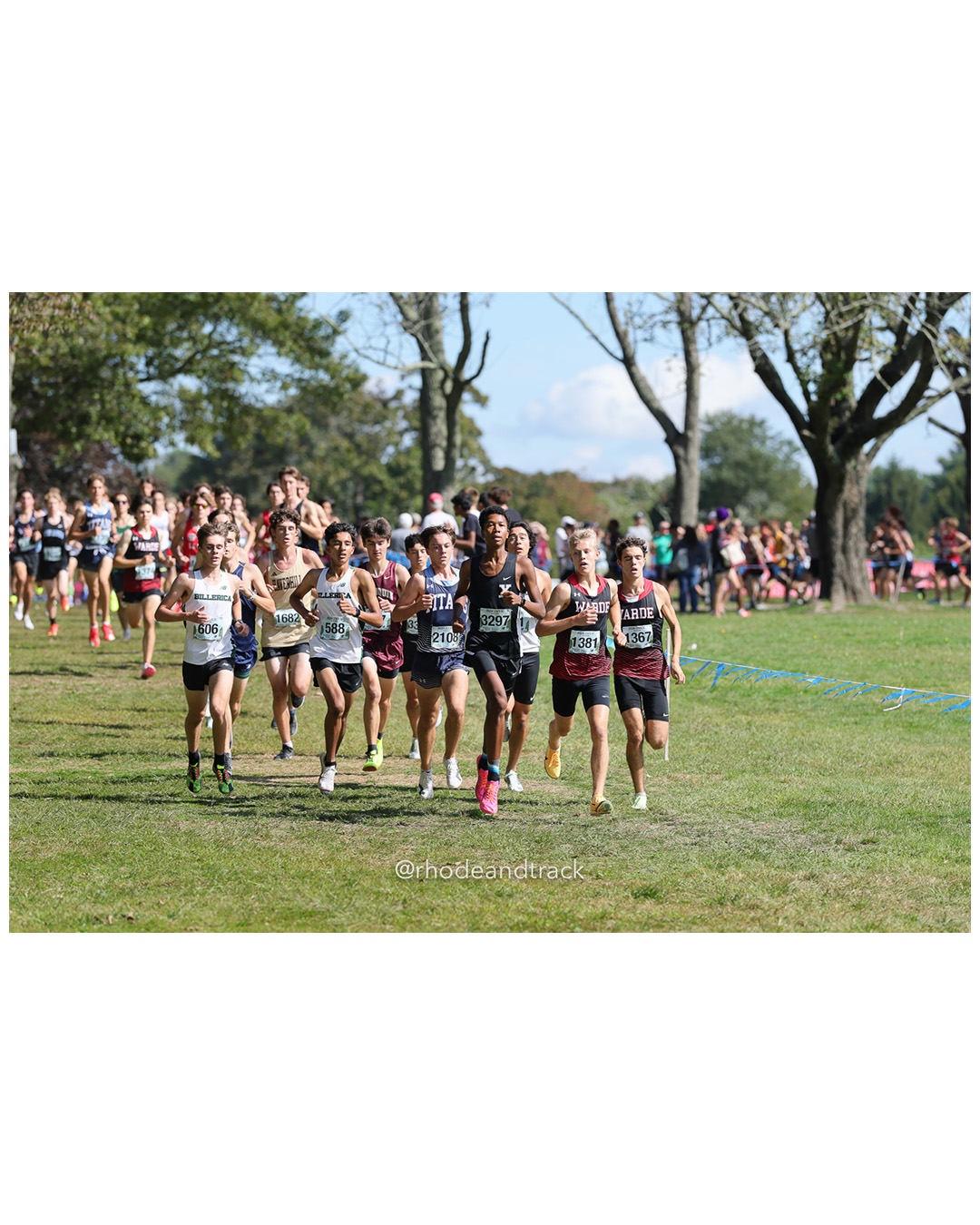 Mason Niles – Billerica Memorial High School - Sahil Gandhi – Billerica Memorial High School - Cole Burns – Nashua North High School - James Adu – Xavier High School - Hudson Schunk – Fairfield Warde - Edward Kushel – Fairfield Warde - 2025 RI Ocean State XC Invitational - Goddard Memorial Park - Warwick, RI - September 27 2025 File: ./250927-2025-ocean-state-xc-invitational-warwick-ri-56-296A5118.jpg Mason Niles – Billerica Memorial High School - Sahil Gandhi – Billerica Memorial High School - Cole Burns – Nashua North High School - Jame…