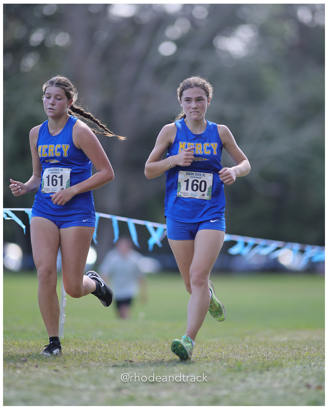 Calista Nephew – Mercy High School - Alyson Low – Mercy High School - 2025 RI Ocean State XC Invitational - Goddard Memorial Park - Warwick…