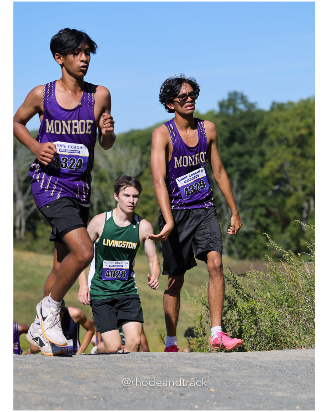 Saketh Dintakurti - Monroe Twp. HS - 21:06 - Ethan Slavin - Livingston HS - 20:42 - Praveen Kumar - Monroe Twp. HS - 21:26 - Boys Varsity A - Shore Coach’s Invitational - Varsity A race - Holmdel Park - Holmdel, NJ - October 4, 2025 File: ./dir-Boys-Varsity-A/251004-shore-invitational-holmdel-nj-october-4-2025-504-296A7075.jpg Saketh Dintakurti - Monroe Twp. HS - 21:06 - Ethan Slavin - Livingston HS - 20:42 - Praveen Kumar - Monroe Twp. HS - 21:26 - Boys Varsity A…