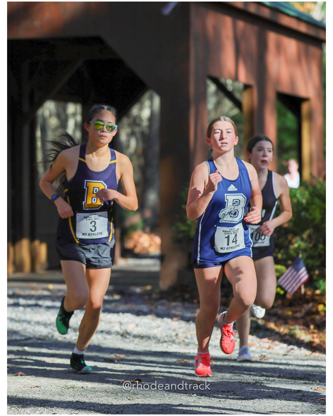 Mia He, Barrington High School, 21:26.47, 54 - Stella Starring, Burrillville High School, 21:41.23, 59 - RI Cross Country State Championship - Ponaganset High School - North Scituate, RI - November 1, 2025 File: ./dir-1-Girls-Championship/251101-2025-RI-Cross-Country-State-Championships-Ponaganset-121-296A9507.jpg Mia He, Barrington High School, 21:26.47, 54 - Stella Starring, Burrillville High School, 21:41.23, 59 - RI Cross Country State Championshi…