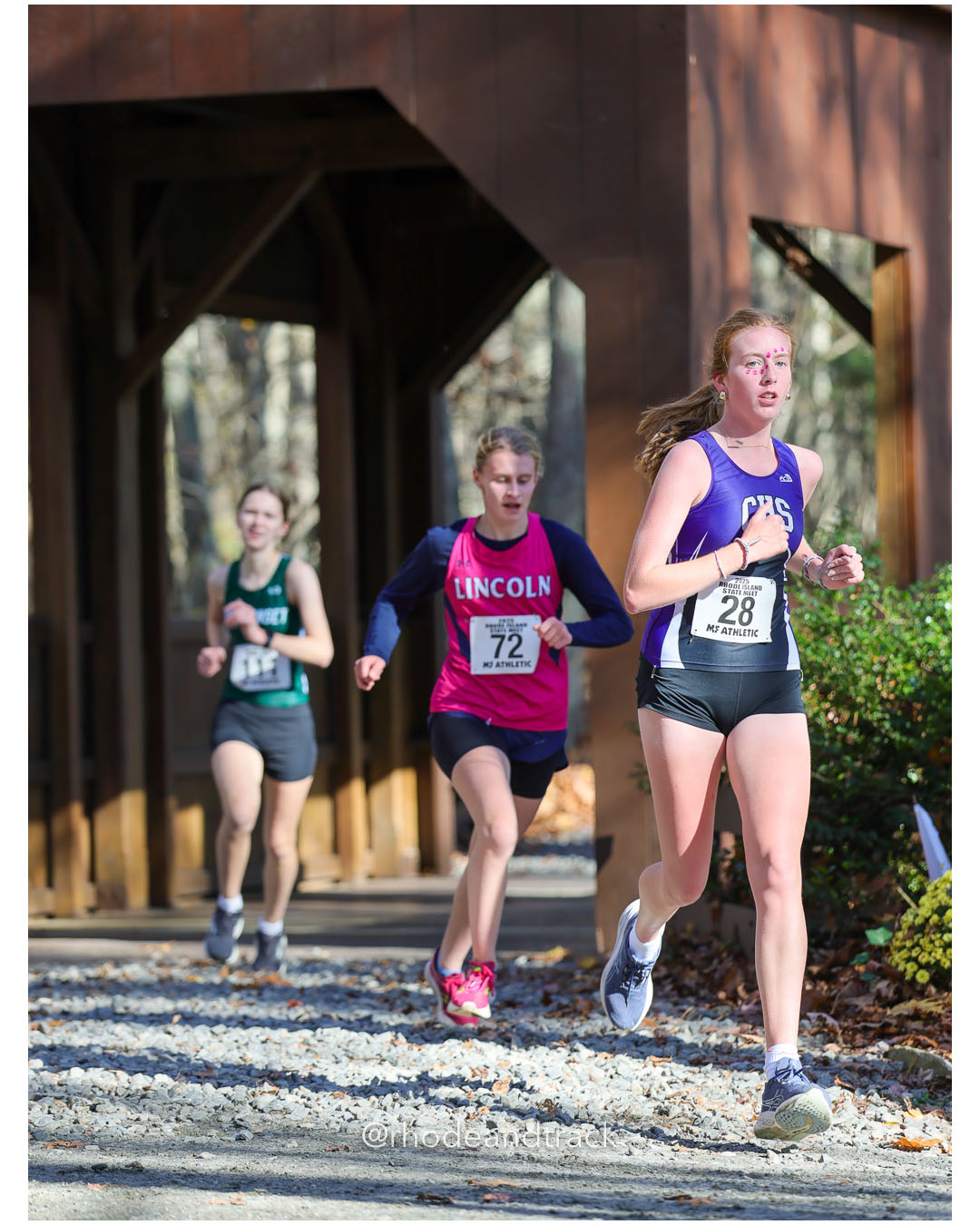 Gea Gilson, Lincoln High School, 24:43.08, 120 - Madeline McCrane, Classical High School, 25:10.73, 126 - RI Cross Country State Championship - Ponaganset High School - North Scituate, RI - November 1, 2025 File: ./dir-1-Girls-Championship/251101-2025-RI-Cross-Country-State-Championships-Ponaganset-169-296A0001.jpg Gea Gilson, Lincoln High School, 24:43.08, 120 - Madeline McCrane, Classical High School, 25:10.73, 126 - RI Cross Country State Championsh…