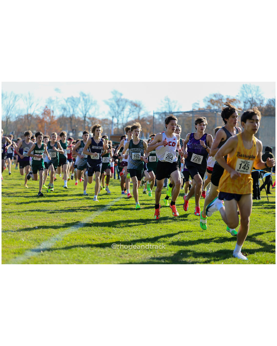 Leo Haxton, Chariho Regional High School, 17:30.87, 48 - Leo Woodman, Providence Country Day, 16:25.29, 10 - Jackson Cicchinelli, Mount Hope High School, 17:23.46, 42 - RI Cross Country State Championship - Ponaganset High School - North Scituate, RI - November 1, 2025 File: ./dir-2-Boys-Championship/251101-2025-RI-Cross-Country-State-Championships-Ponaganset-457-296A5692.jpg Leo Haxton, Chariho Regional High School, 17:30.87, 48 - Leo Woodman, Providence Country Day, 16:25.29, 10 - Jackson Cicchinelli, Mount Hop…