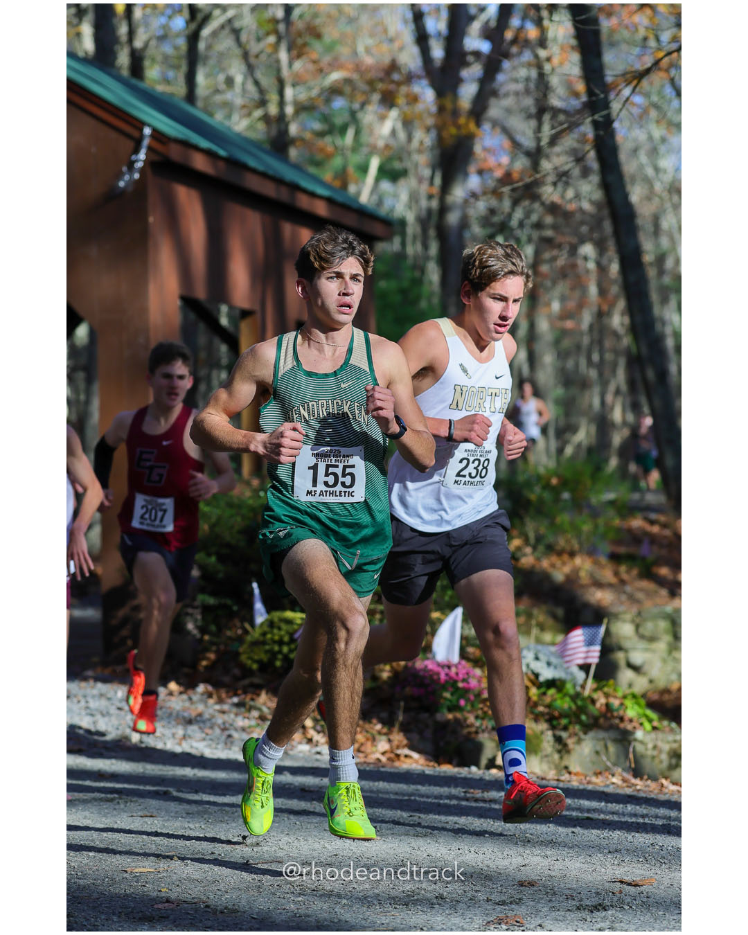 Brayden Seraichyk, Bishop Hendricken High School, 16:34.28, 13 - Gavin Shipperley, North Kingstown High School, 16:20.37, 9 - RI Cross Country State Championship - Ponaganset High School - North Scituate, RI - November 1, 2025 File: ./dir-2-Boys-Championship/251101-2025-RI-Cross-Country-State-Championships-Ponaganset-483-296A6025.jpg Brayden Seraichyk, Bishop Hendricken High School, 16:34.28, 13 - Gavin Shipperley, North Kingstown High School, 16:20.37, 9 - RI Cross Coun…