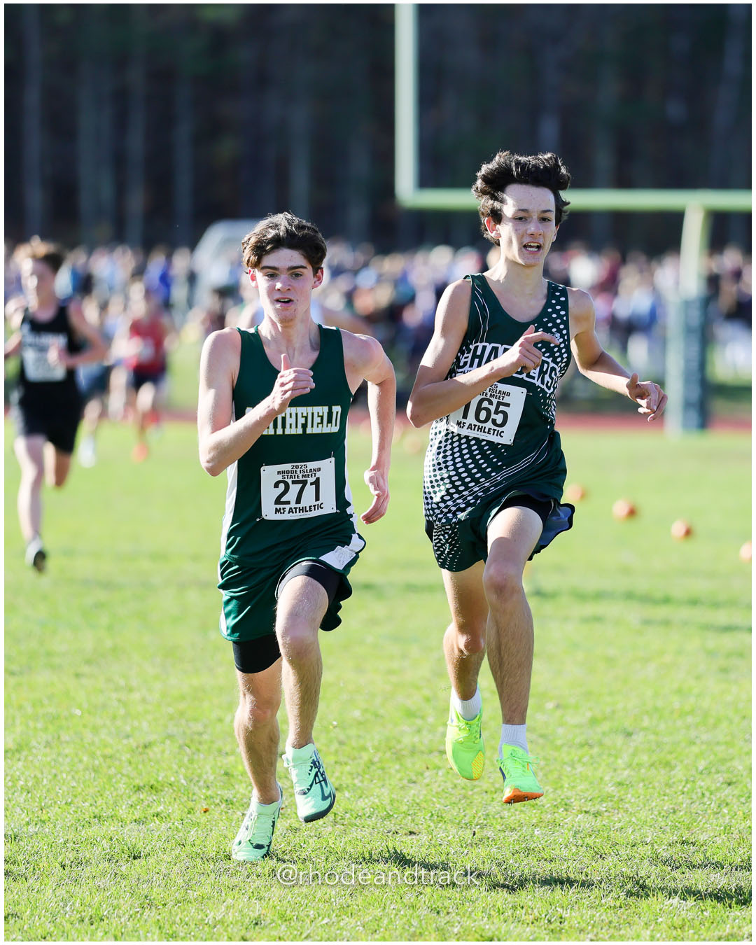 Mason Smith, Smithfield High School, 18:02.42, 59 - Nathan Way, Chariho Regional High School, 18:02.64, 60 - RI Cross Country State Championship - Ponaganset High School - North Scituate, RI - November 1, 2025 File: ./dir-2-Boys-Championship/251101-2025-RI-Cross-Country-State-Championships-Ponaganset-629-296A8822.jpg Mason Smith, Smithfield High School, 18:02.42, 59 - Nathan Way, Chariho Regional High School, 18:02.64, 60 - RI Cross Country State Champio…