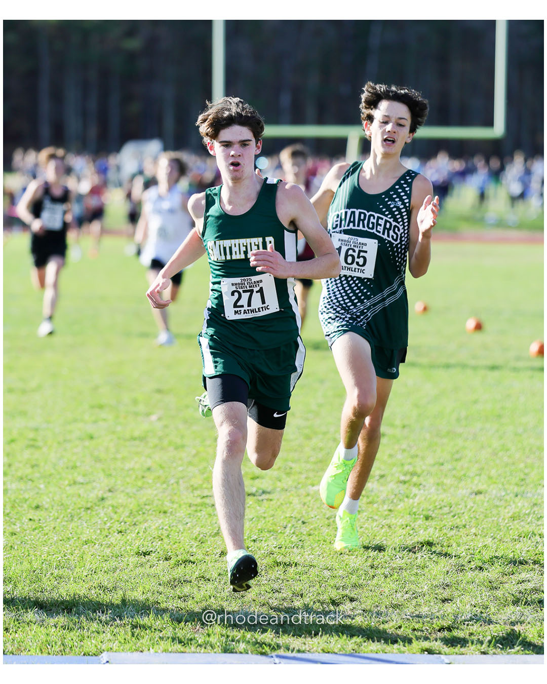 Mason Smith, Smithfield High School, 18:02.42, 59 - Nathan Way, Chariho Regional High School, 18:02.64, 60 - RI Cross Country State Championship - Ponaganset High School - North Scituate, RI - November 1, 2025 File: ./dir-2-Boys-Championship/251101-2025-RI-Cross-Country-State-Championships-Ponaganset-630-296A8840.jpg Mason Smith, Smithfield High School, 18:02.42, 59 - Nathan Way, Chariho Regional High School, 18:02.64, 60 - RI Cross Country State Champio…