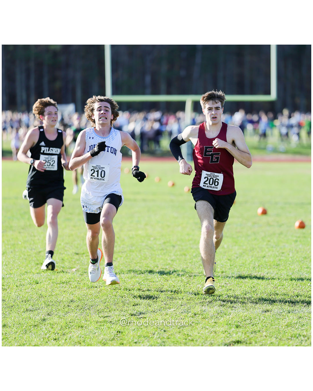 Logan Finelli, Johnston High School, 18:05.14, 61 - William Norris, East Greenwich High School, 18:05.22, 62 - RI Cross Country State Championship - Ponaganset High School - North Scituate, RI - November 1, 2025 File: ./dir-2-Boys-Championship/251101-2025-RI-Cross-Country-State-Championships-Ponaganset-631-296A8861.jpg Logan Finelli, Johnston High School, 18:05.14, 61 - William Norris, East Greenwich High School, 18:05.22, 62 - RI Cross Country State Champ…