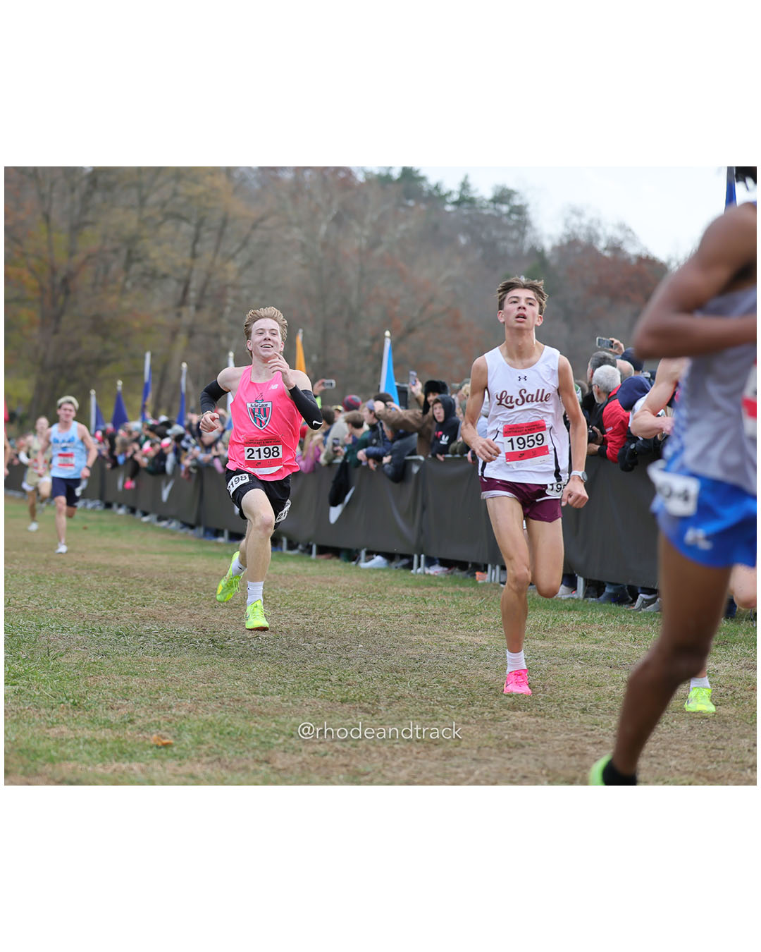 Matthew Lewis, La Salle TC; Joey Bodenrader, The Patriots' Athletic Club - NXR NE NY - Bowdoin Park - Wappingers Falls, NY November 11, 2025 - Bowdoin Park - Wappingers Falls, New York - November 22, 2025 File: ./251122-2025-NXR-NE-NY-Federation-Championships-Bowdoin-Park-248-296A9555.jpg Matthew Lewis, La Salle TC; Joey Bodenrader, The Patriots' Athletic Club - NXR NE NY - Bowdoin Park - Wappingers Falls, NY November 11, 202…