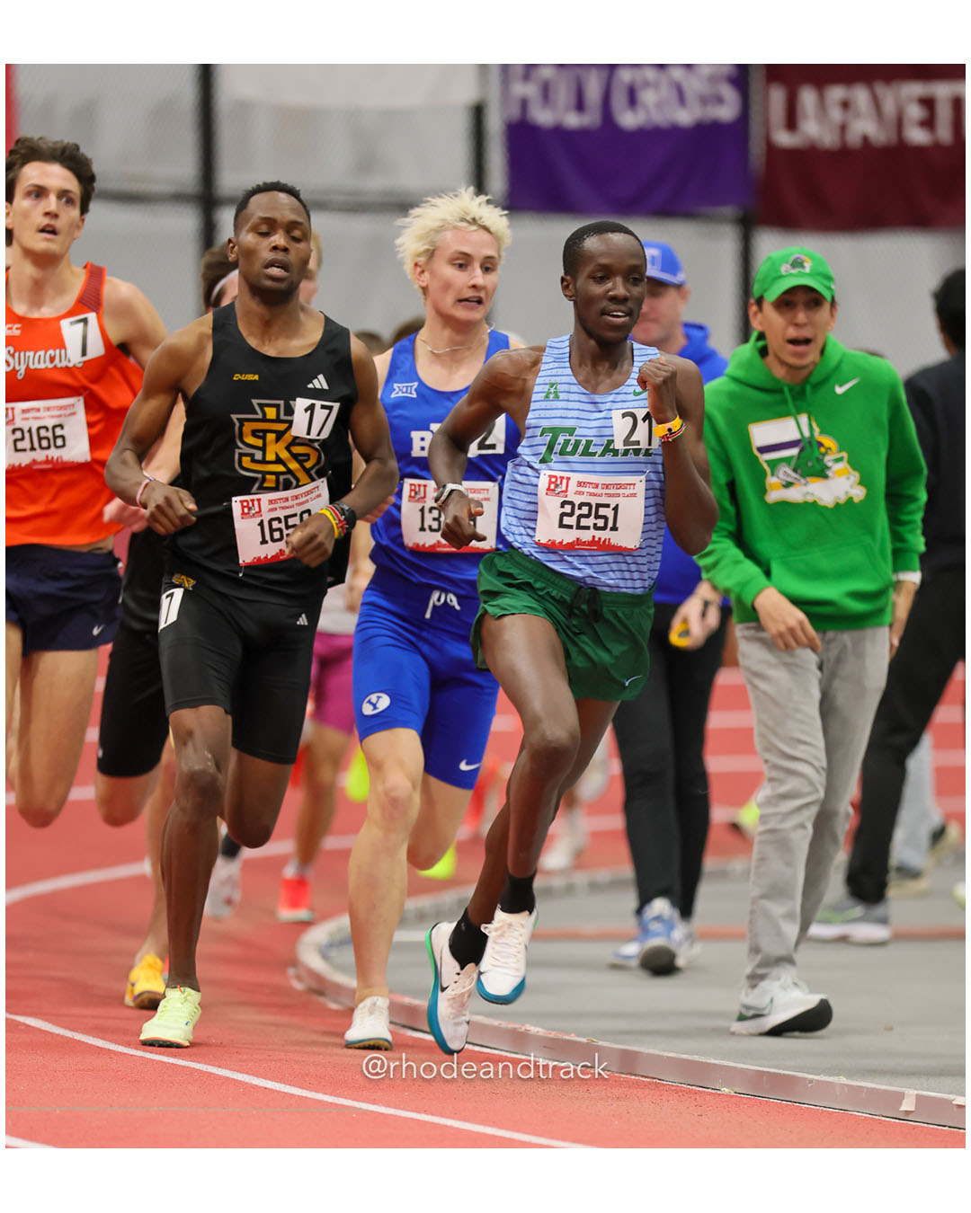 Kiptanui Silas, Tulane; Ackley Connor, Syracuse - 2026 Boston University Terrier Classic - Boston University - Boston, Massachusetts - January 31, 2026 File: ./260131-2026-BU-Terrier-Classic-photos-342-296A7046.jpg Kiptanui Silas, Tulane; Ackley Connor, Syracuse - 2026 Boston University Terrier Classic - Boston University - Boston, Massachusetts - Janu…