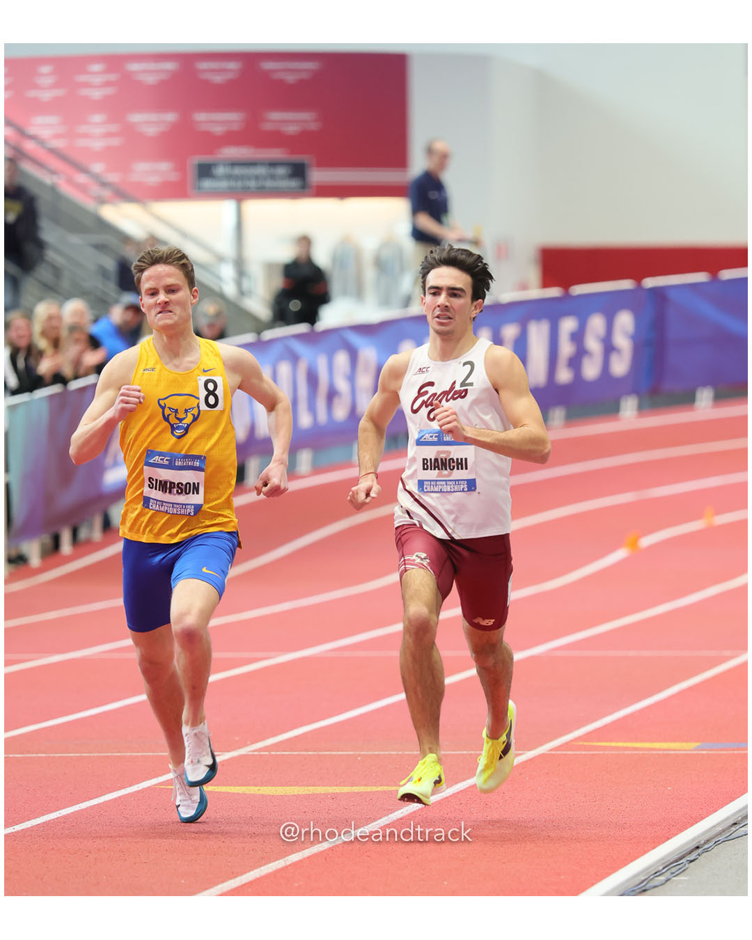 Luke Simpson, Pittsburgh, SR, #543; Mateo Bianchi, Boston College, JR, #323 - 2026 ACC Championships - the TRACK at New Balance - Boston, M…