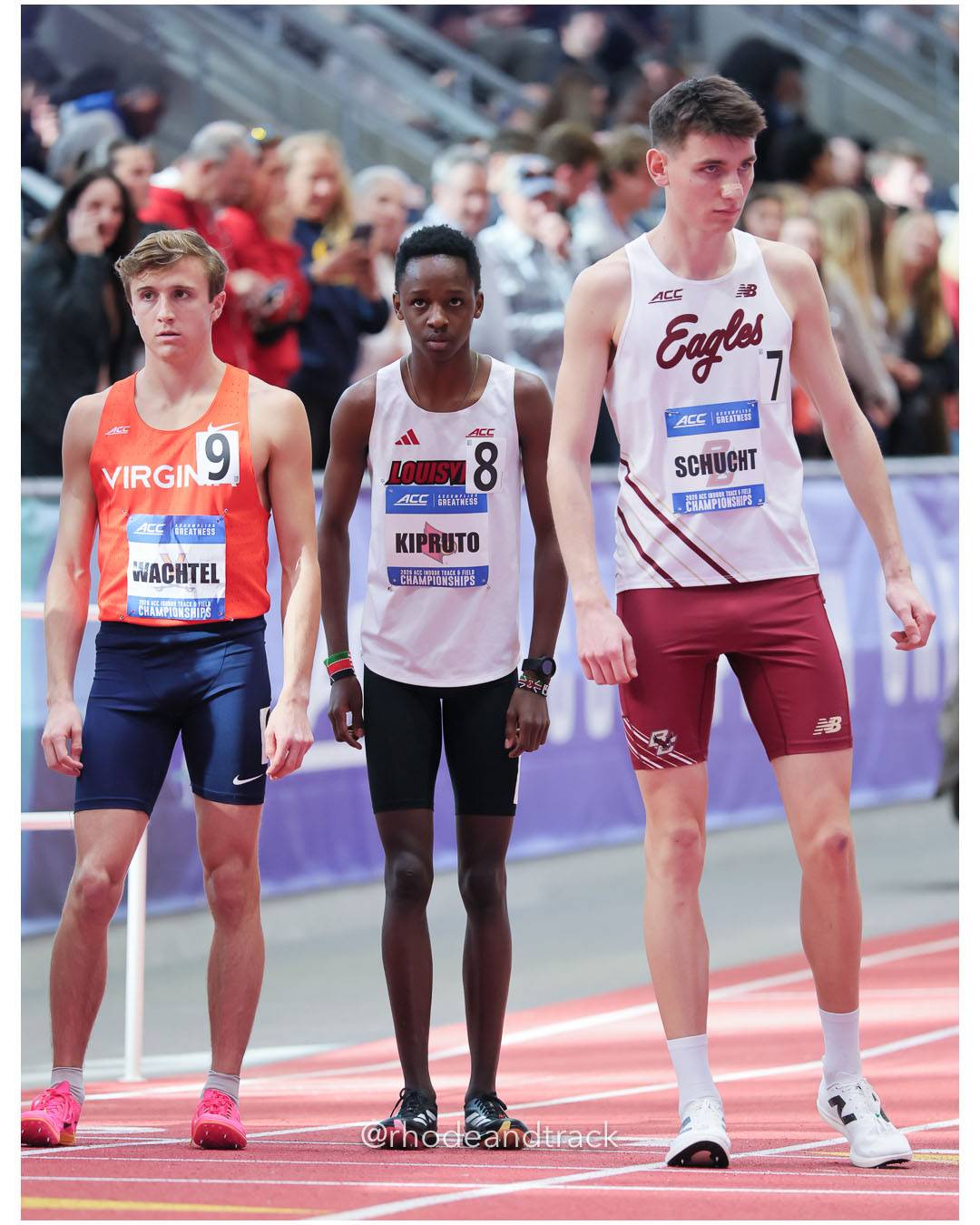 Theodor Schucht, Boston College, SO, #329; Elsingi Kipruto, Louisville, FR, #451; Justin Wachtel, Virginia, SR, #600 - 2026 ACC Championships - the TRACK at New Balance - Boston, Massachusetts - February 28, 2026 File: ./260228-ACC-Championships-2026-Boston-MA-252-296A3332.jpg Theodor Schucht, Boston College, SO, #329; Elsingi Kipruto, Louisville, FR, #451; Justin Wachtel, Virginia, SR, #600 - 2026 ACC Championshi…