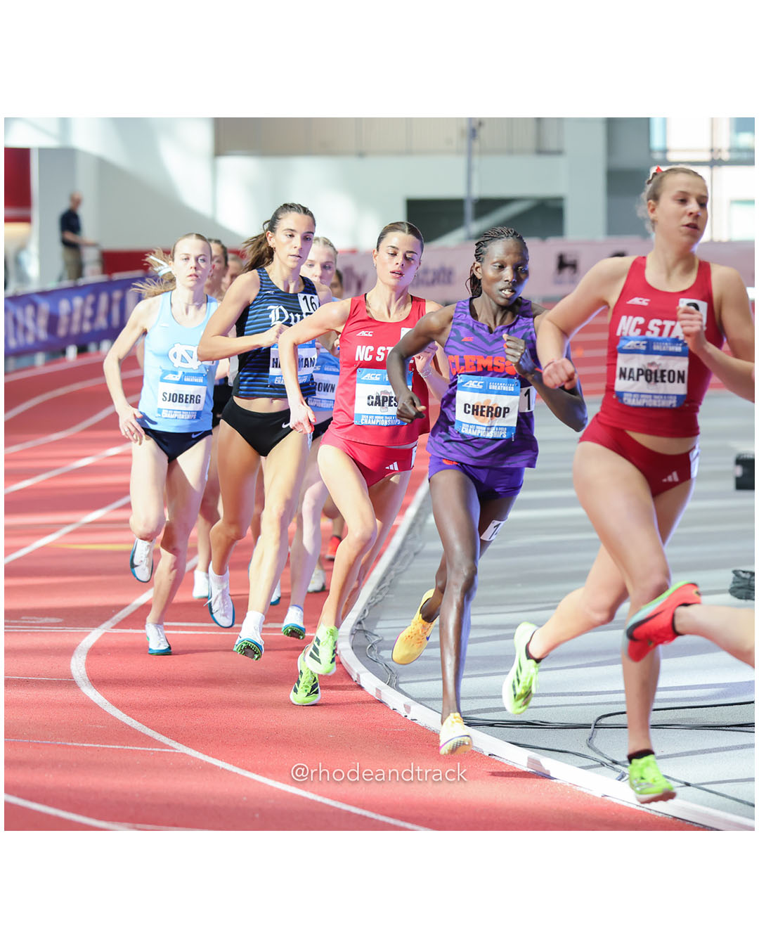 Nancy Cherop, Clemson, FR, #38; Vera Sjoberg, North Carolina, SR, #196 - 2026 ACC Championships - the TRACK at New Balance - Boston, Massachusetts - February 28, 2026 File: ./260228-ACC-Championships-2026-Boston-MA-298-296A4865.jpg Nancy Cherop, Clemson, FR, #38; Vera Sjoberg, North Carolina, SR, #196 - 2026 ACC Championships - the TRACK at New Balance - Boston, Massac…
