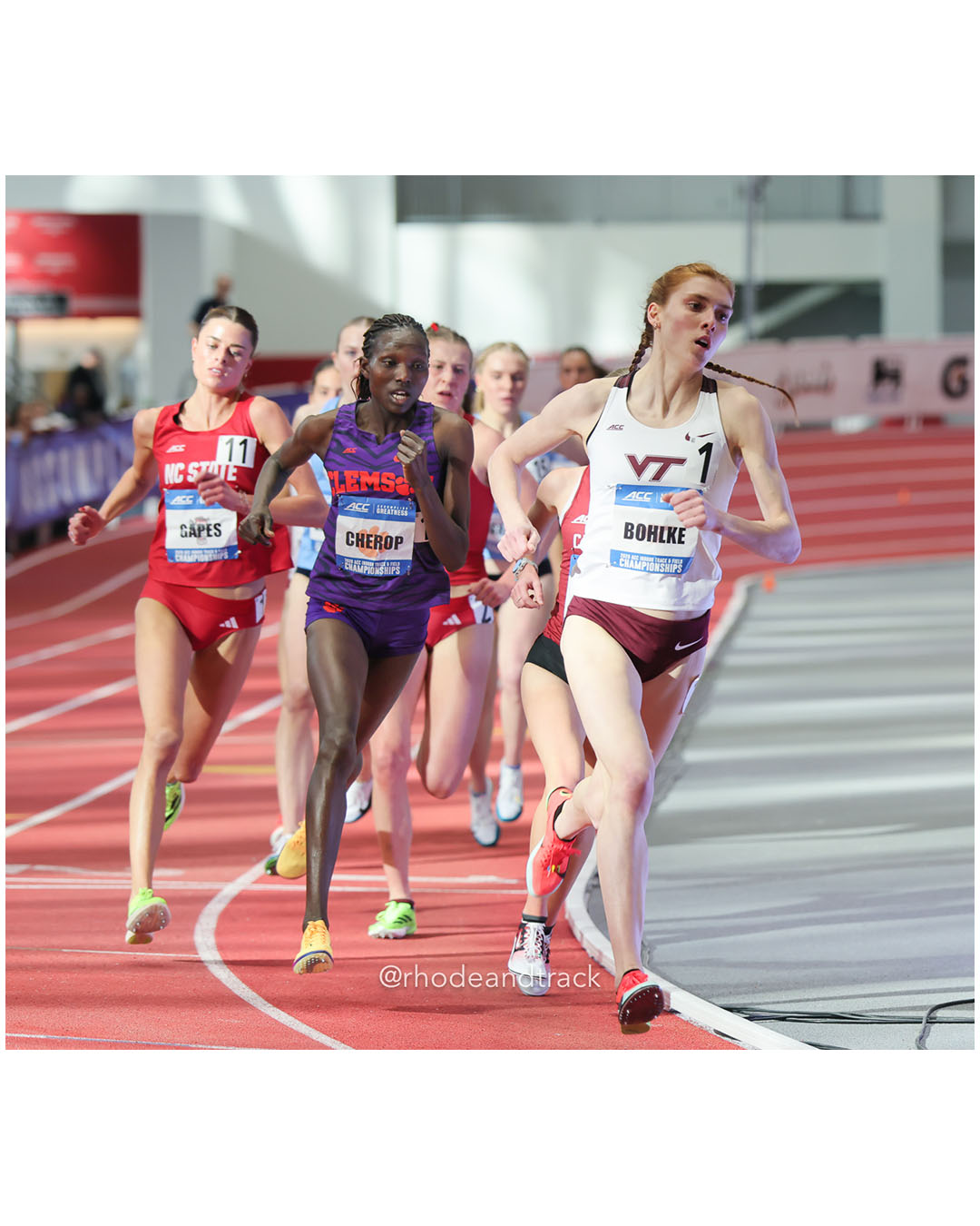 Katie Bohlke, Virginia Tech, SO, #299; Nancy Cherop, Clemson, FR, #38 - 2026 ACC Championships - the TRACK at New Balance - Boston, Massachusetts - February 28, 2026 File: ./260228-ACC-Championships-2026-Boston-MA-306-296A5328.jpg Katie Bohlke, Virginia Tech, SO, #299; Nancy Cherop, Clemson, FR, #38 - 2026 ACC Championships - the TRACK at New Balance - Boston, Massach…