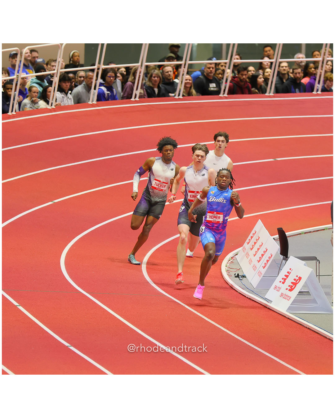 Cam Homer, Bullis - Liam Kinken - Cameron Tucker - Brenan McCabe - Boys 400m - New Balance Indoor Nationals 2026 - the TRACK at New Balance…