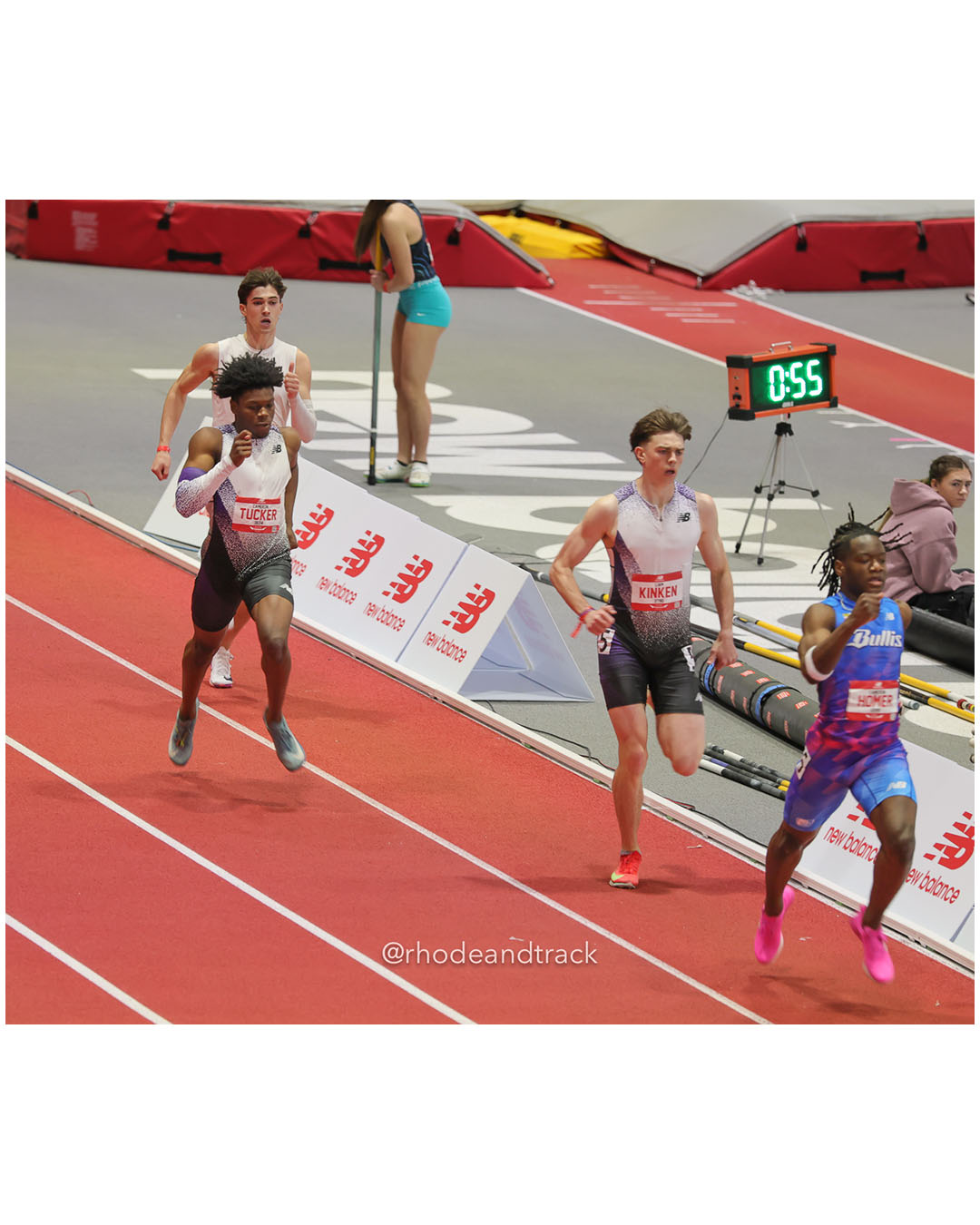 Cam Homer, Bullis - Liam Kinken - Cameron Tucker - Brenan McCabe - Boys 400m - New Balance Indoor Nationals 2026 - the TRACK at New Balance…