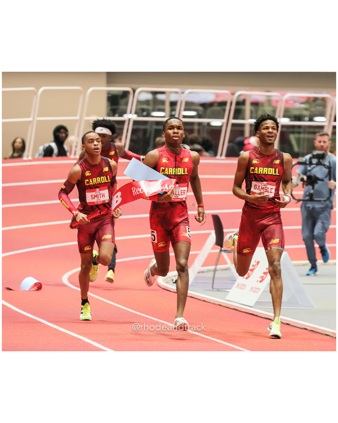Austin Smith - Jordan Waller - Schmar Gamble - Archbishop Carroll - Boys 4x200m Relay - New Balance Indoor Nationals 2026 - the TRACK at New Balance - Boston, Massachusetts - March 14, 2026 File: ./dir-Boys-4x200m-Relay/260314-2026-New-Balance-Indoor-Nationals-Boston-MA-Saturday-667-296A7310.jpg Austin Smith - Jordan Waller - Schmar Gamble - Archbishop Carroll - Boys 4x200m Relay - New Balance Indoor Nationals 2026 - the TRACK at Ne…