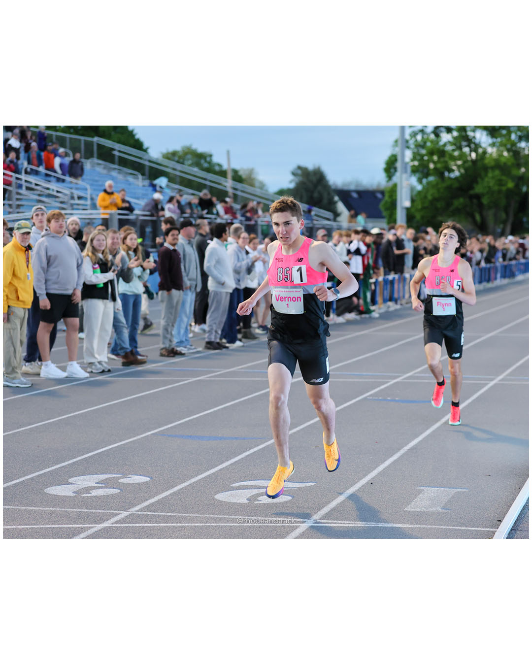 Marshall Vernon, Rhode Island, SR, #1 - Colby Flynn, Rhode Island, JR, #5 - BSR Elite Scholastic Meet - UMass Lowell - Lowell, Massachusetts - May 15, 2026 File: ./dir-Boys-Mile/260515-2026-BSR-Elite-Scholastic-Meet-361-296A7499.jpg Marshall Vernon, Rhode Island, SR, #1 - Colby Flynn, Rhode Island, JR, #5 - BSR Elite Scholastic Meet - UMass Lowell - Lowell, Massachusett…